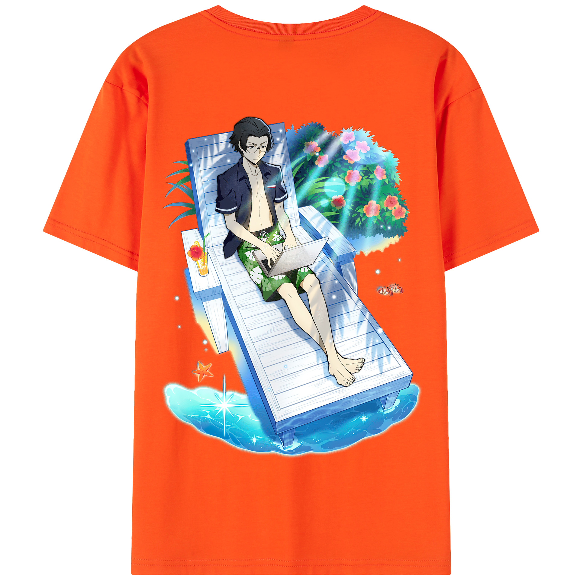 （画像用） 文豪ストレイドッグス Bungo Stray Dogs 綿100％半袖Tシャツ（背面プリント）