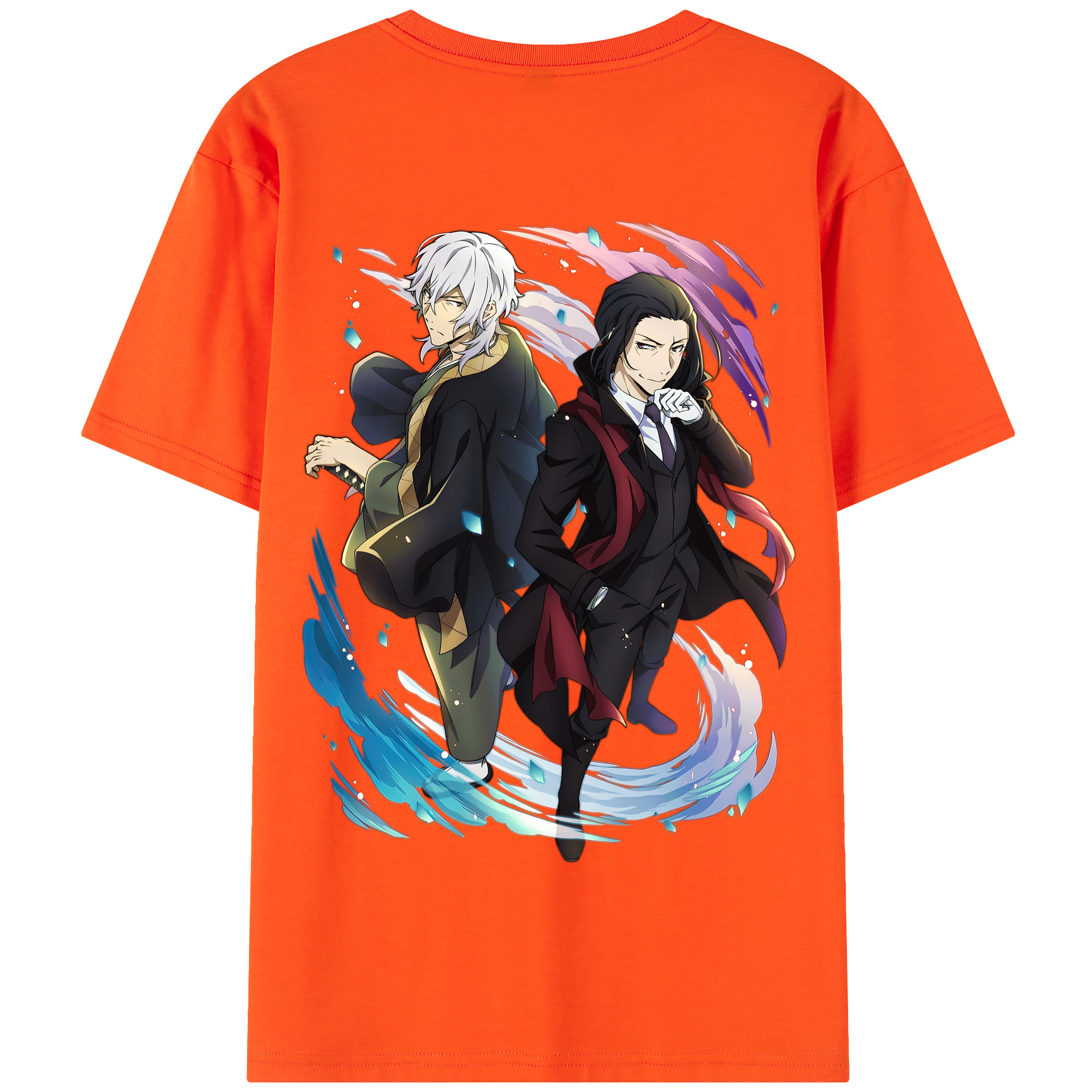 （画像用） 文豪ストレイドッグス Bungo Stray Dogs 綿100％半袖Tシャツ（背面プリント）