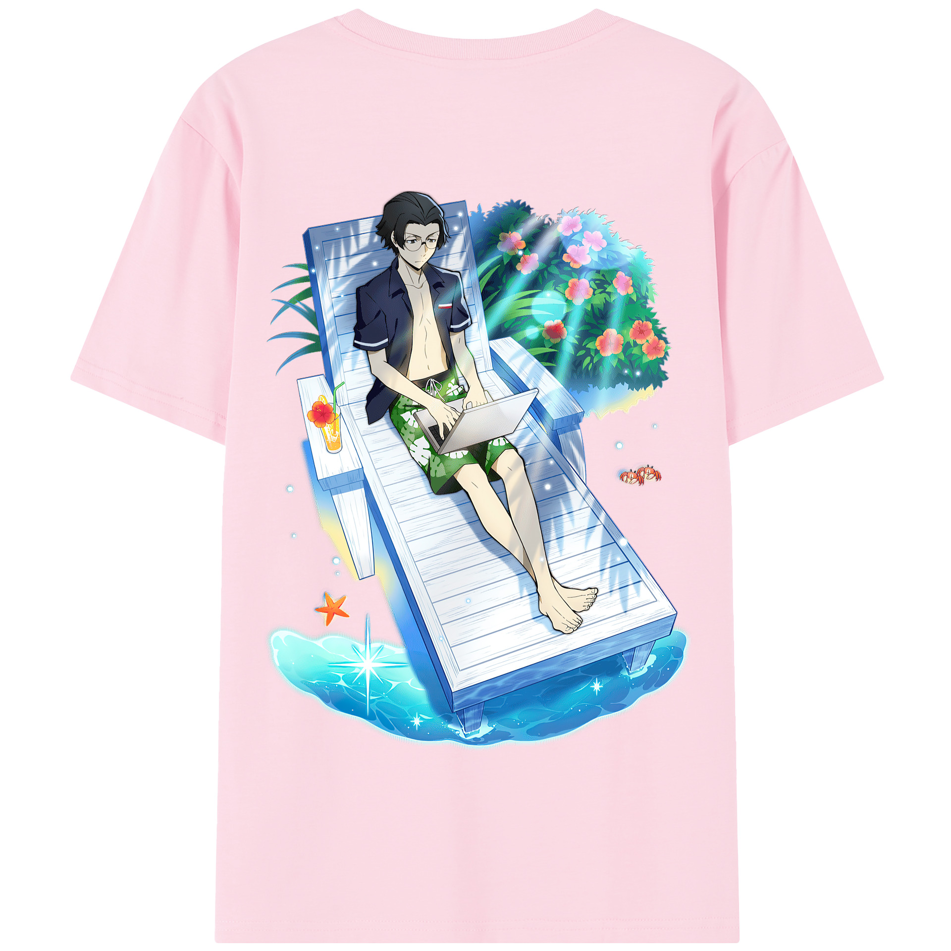 （画像用） 文豪ストレイドッグス Bungo Stray Dogs 綿100％半袖Tシャツ（背面プリント）