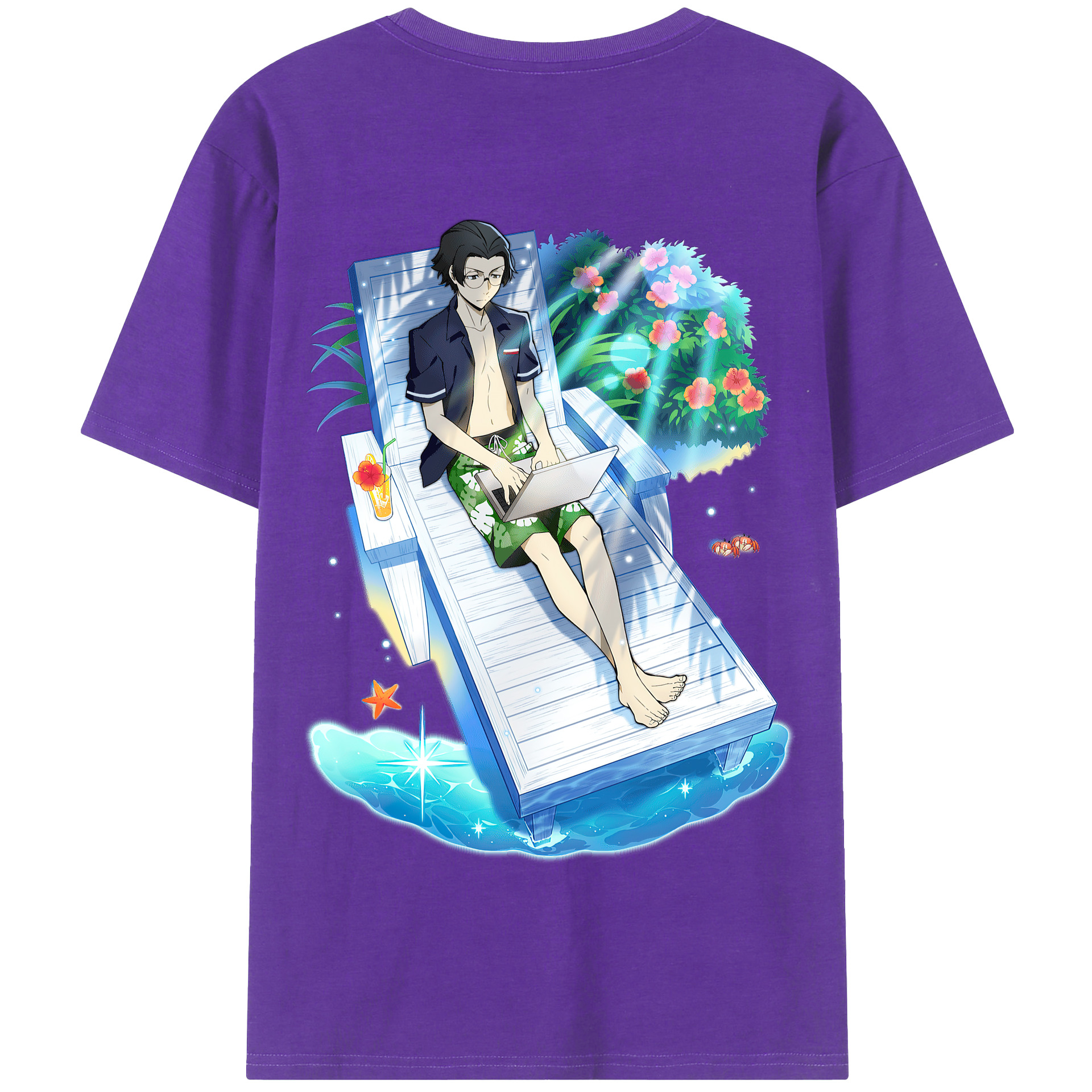 （画像用） 文豪ストレイドッグス Bungo Stray Dogs 綿100％半袖Tシャツ（背面プリント）