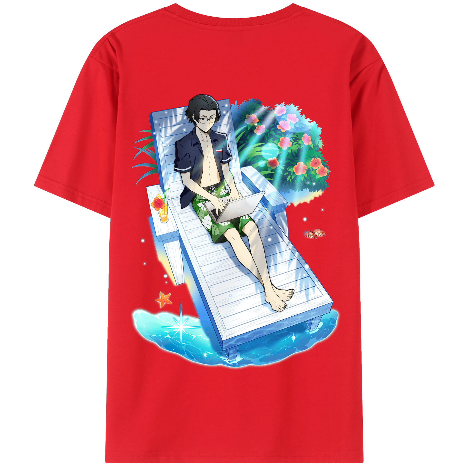 （画像用） 文豪ストレイドッグス Bungo Stray Dogs 綿100％半袖Tシャツ（背面プリント）