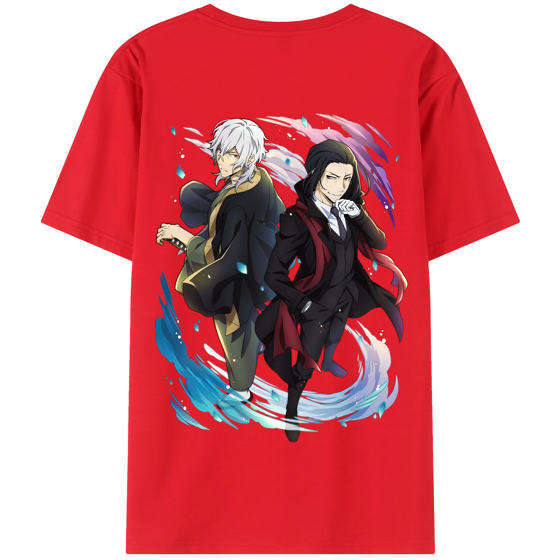 （画像用） 文豪ストレイドッグス Bungo Stray Dogs 綿100％半袖Tシャツ（背面プリント）