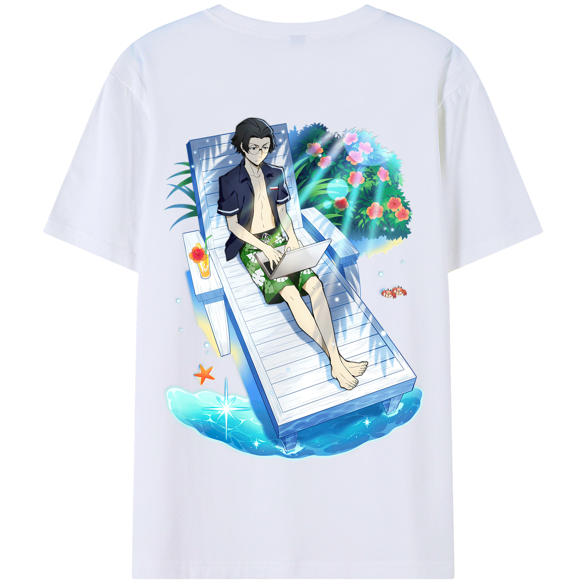 （画像用） 文豪ストレイドッグス Bungo Stray Dogs 綿100％半袖Tシャツ（背面プリント）