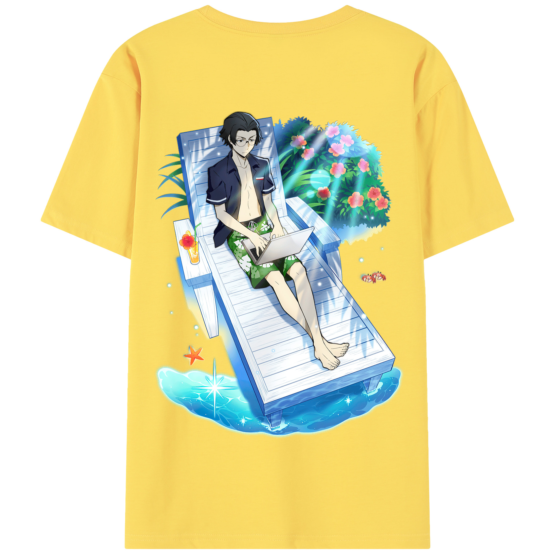 （画像用） 文豪ストレイドッグス Bungo Stray Dogs 綿100％半袖Tシャツ（背面プリント）