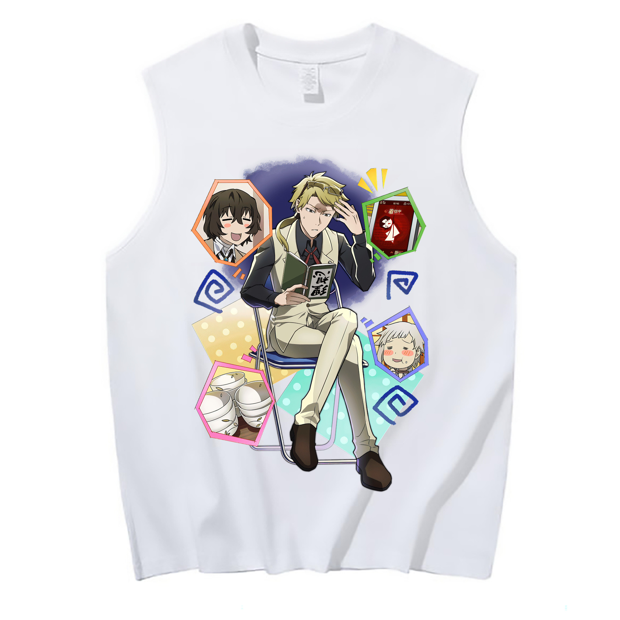 （画像用） 文豪ストレイドッグス Bungo Stray Dogs コットン100％タンクトップ（フロントプリント）