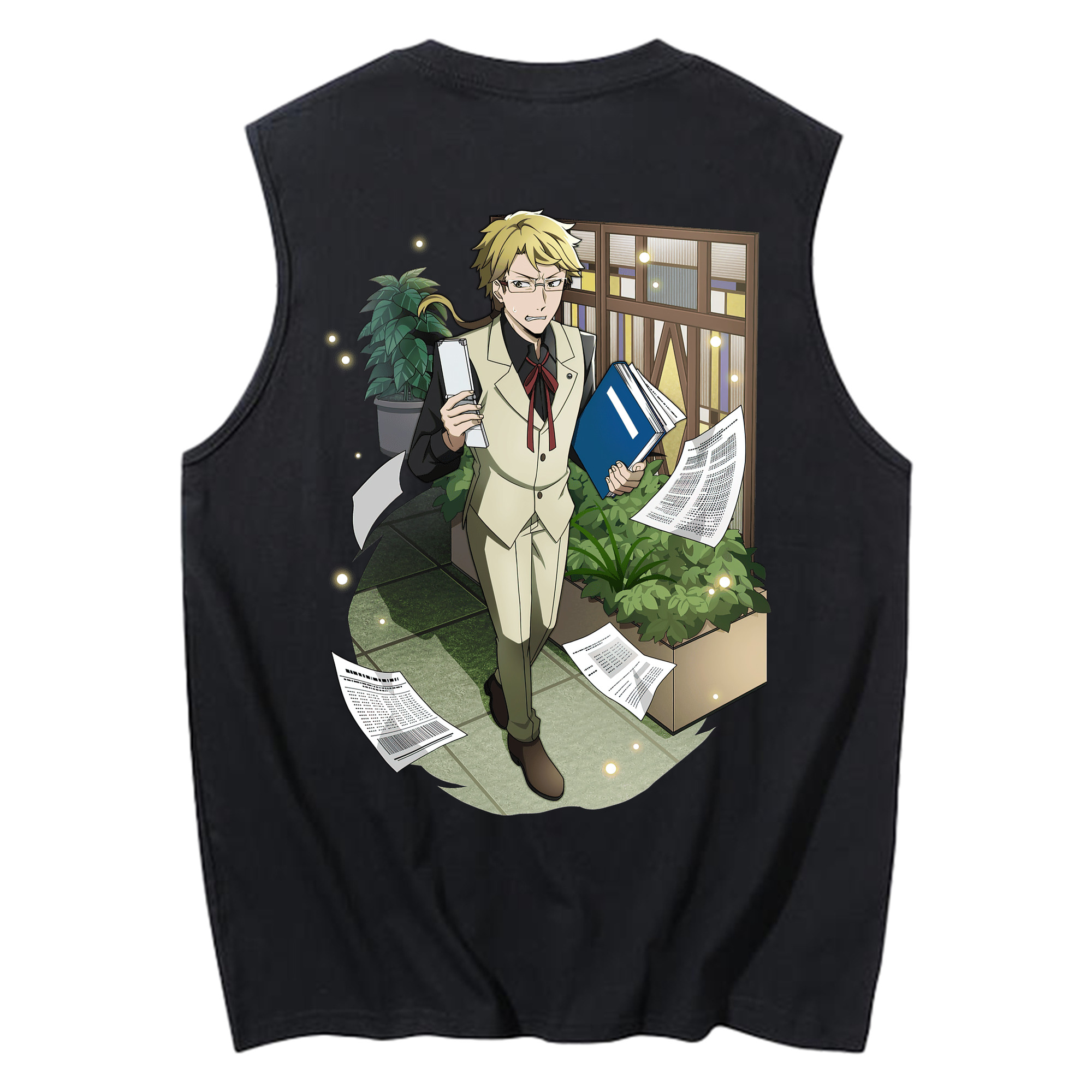 （画像用） 文豪ストレイドッグス Bungo Stray Dogs コットン100％タンクトップ（背面プリント）