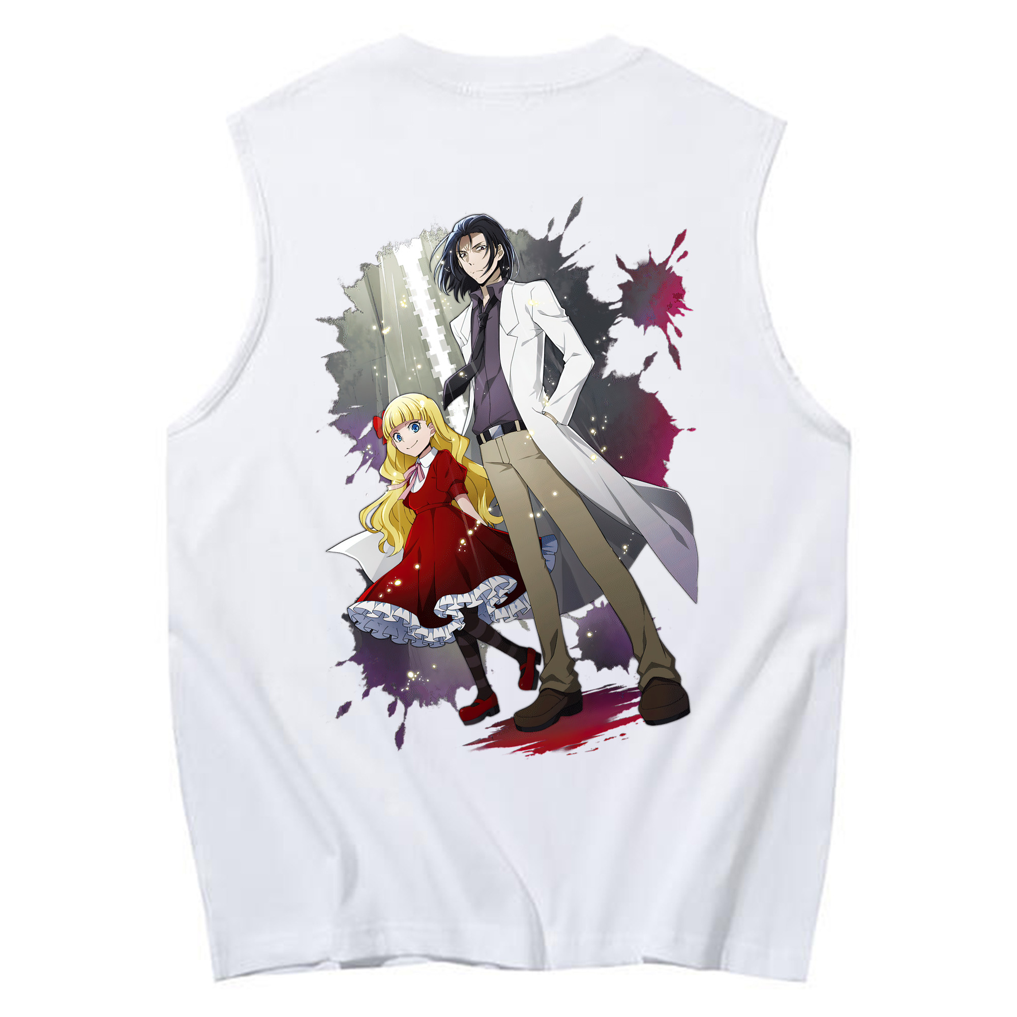 （画像用） 文豪ストレイドッグス Bungo Stray Dogs コットン100％タンクトップ（背面プリント）