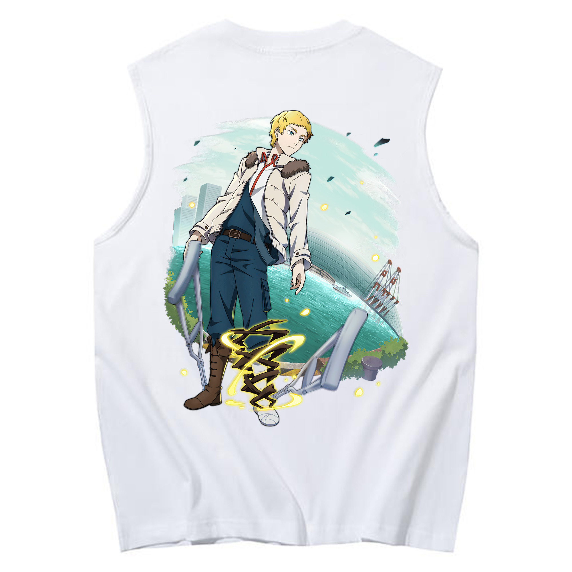 （画像用） 文豪ストレイドッグス Bungo Stray Dogs コットン100％タンクトップ（背面プリント）