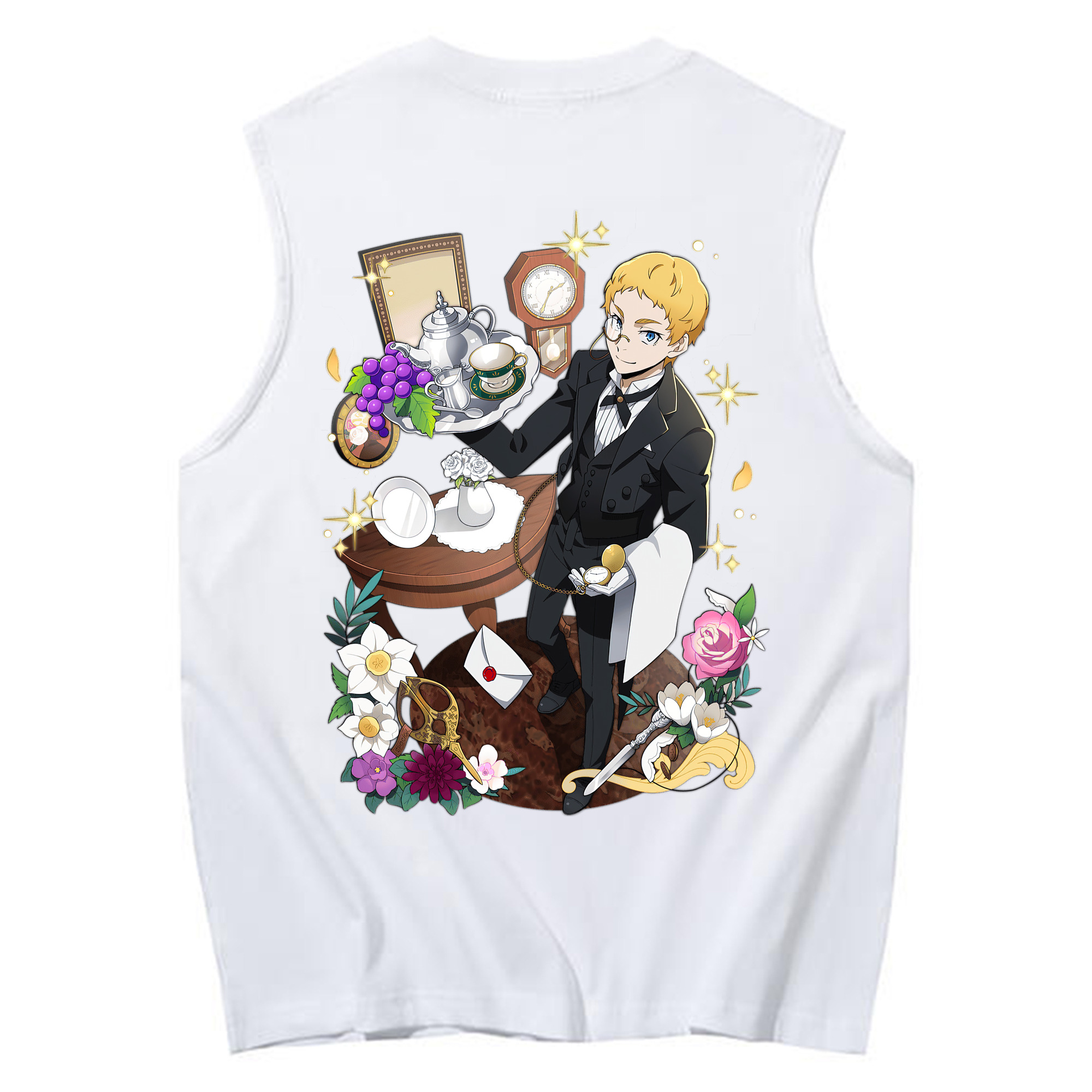 （画像用） 文豪ストレイドッグス Bungo Stray Dogs コットン100％タンクトップ（背面プリント）