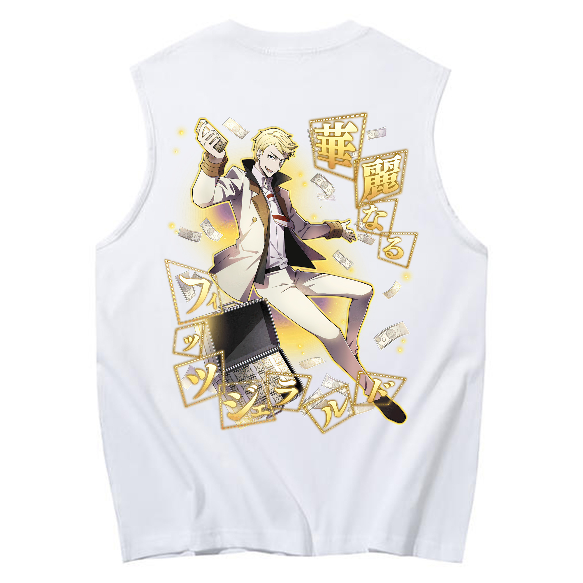 （画像用） 文豪ストレイドッグス Bungo Stray Dogs コットン100％タンクトップ（背面プリント）