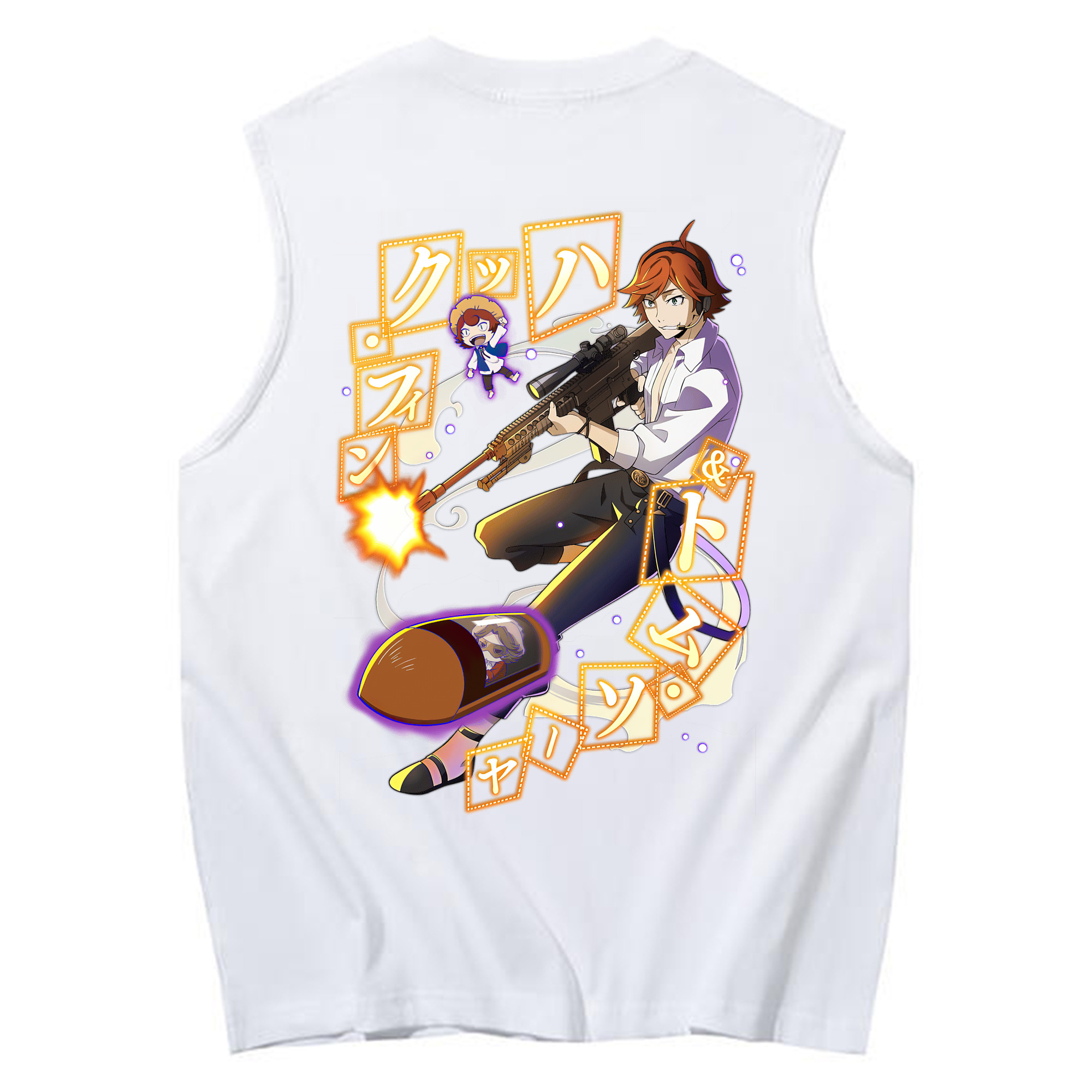 （画像用） 文豪ストレイドッグス Bungo Stray Dogs コットン100％タンクトップ（背面プリント）