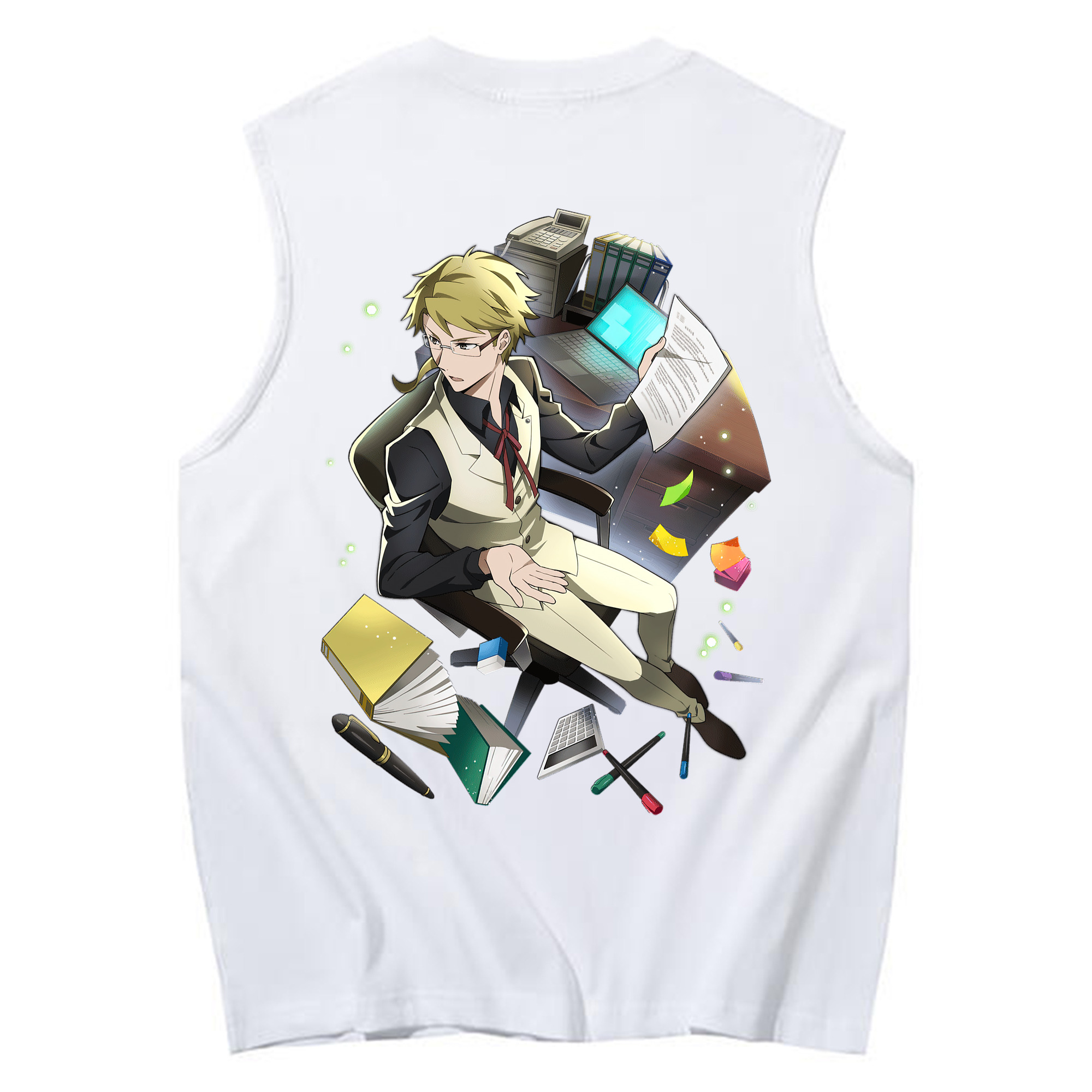 （画像用） 文豪ストレイドッグス Bungo Stray Dogs コットン100％タンクトップ（背面プリント）