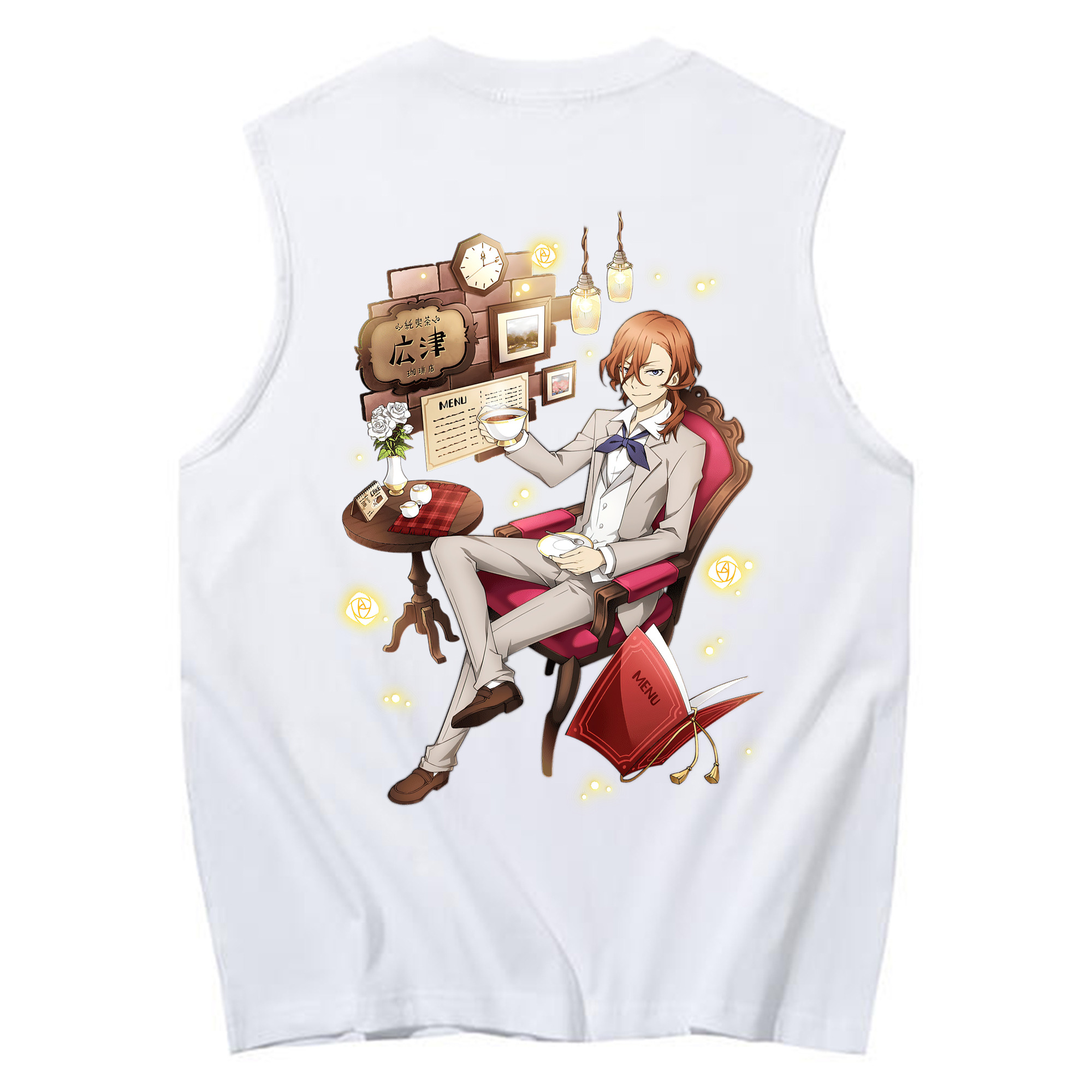 （画像用） 文豪ストレイドッグス Bungo Stray Dogs コットン100％タンクトップ（背面プリント）