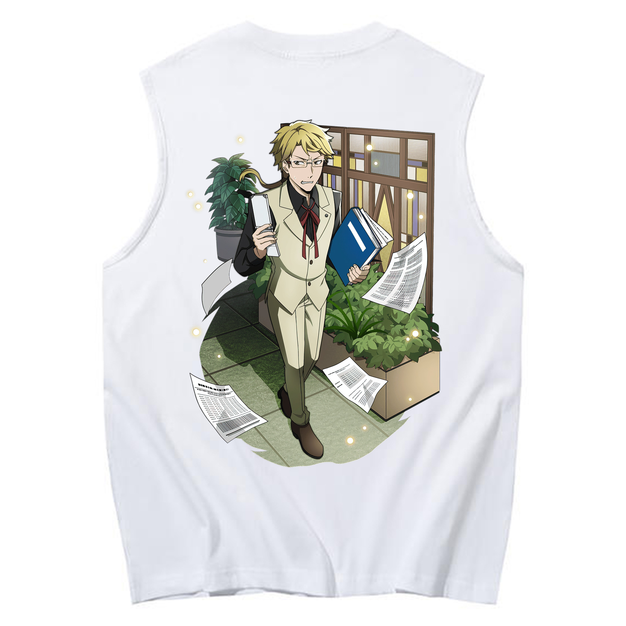 （画像用） 文豪ストレイドッグス Bungo Stray Dogs コットン100％タンクトップ（背面プリント）