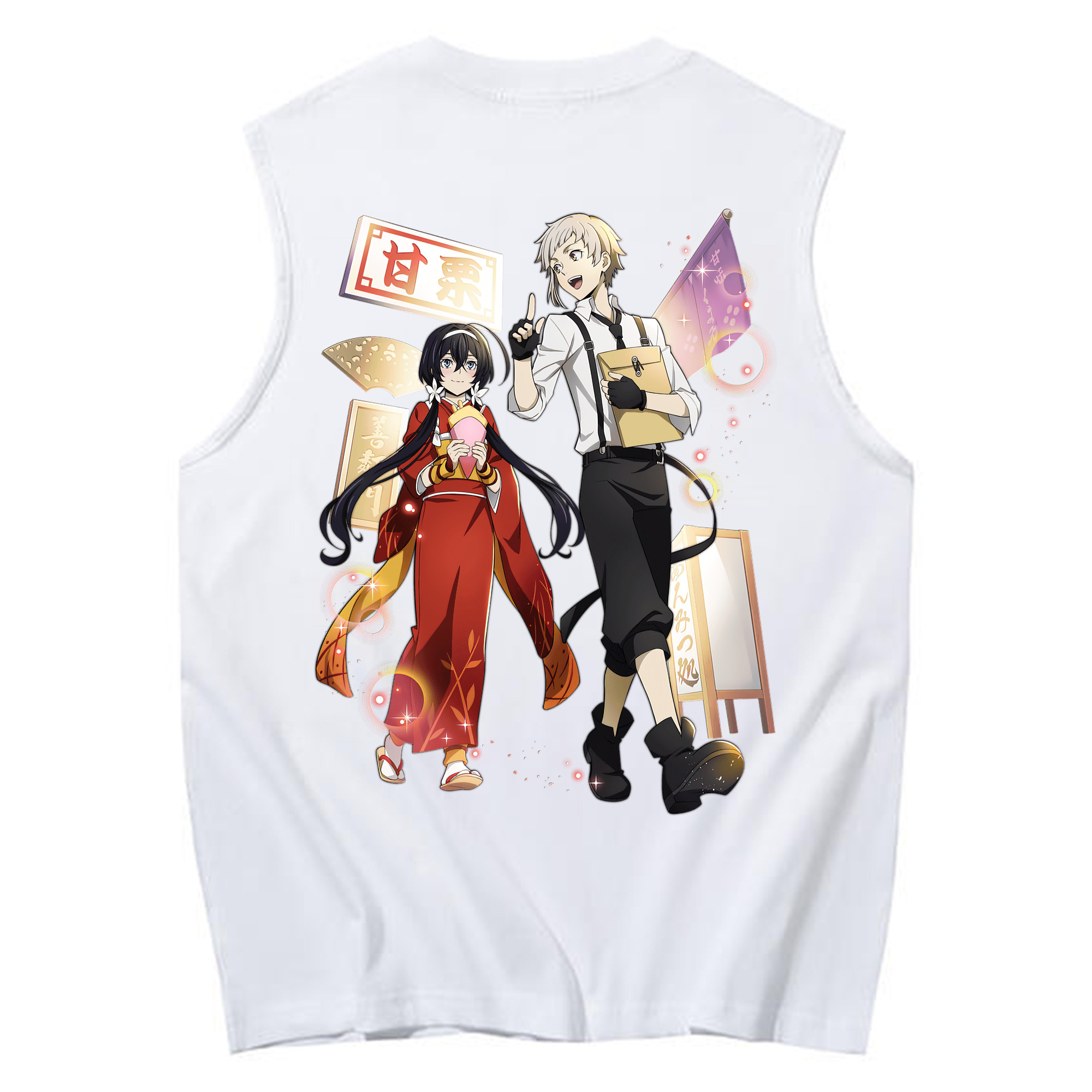 （画像用） 文豪ストレイドッグス Bungo Stray Dogs コットン100％タンクトップ（背面プリント）