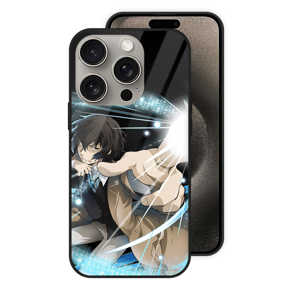 文豪ストレイドッグス Bungo Stray Dogs 【iPhone15Pro対応】スマホケース 耐衝撃＆黄変防止 背面ガラス