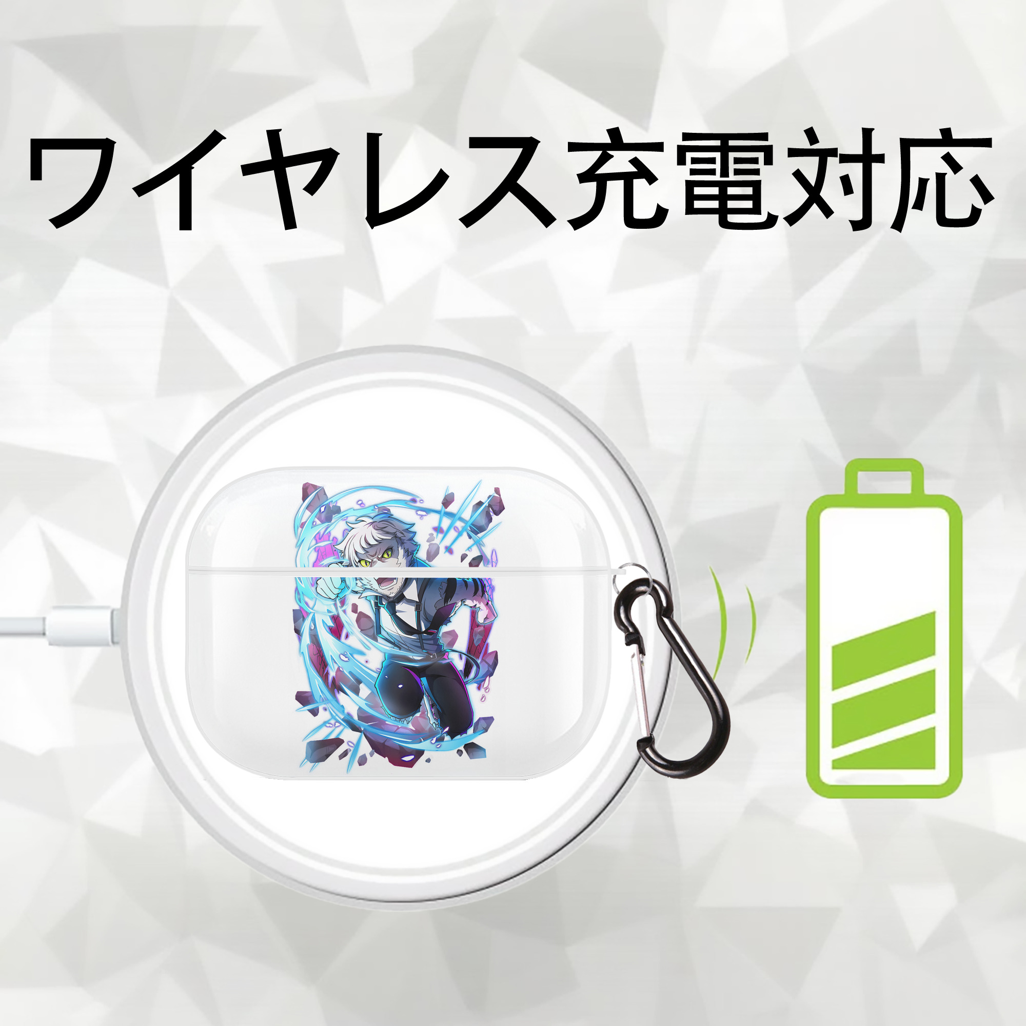 文豪ストレイドッグス Bungo Stray Dogs 【AirPods Pro用】ハードシェル保護ケース 耐衝撃・防指紋・カラビナ付き商品仕様