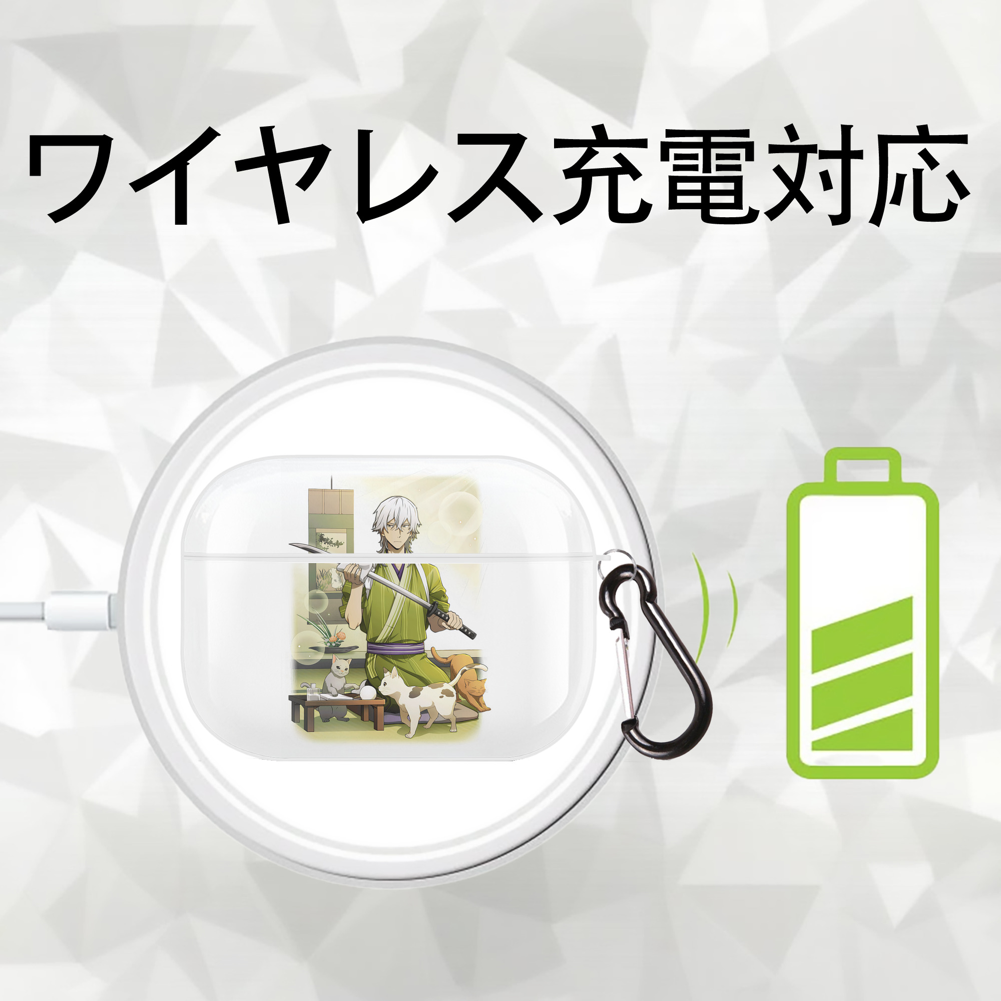 文豪ストレイドッグス Bungo Stray Dogs 【AirPods Pro用】ハードシェル保護ケース 耐衝撃・防指紋・カラビナ付き商品仕様