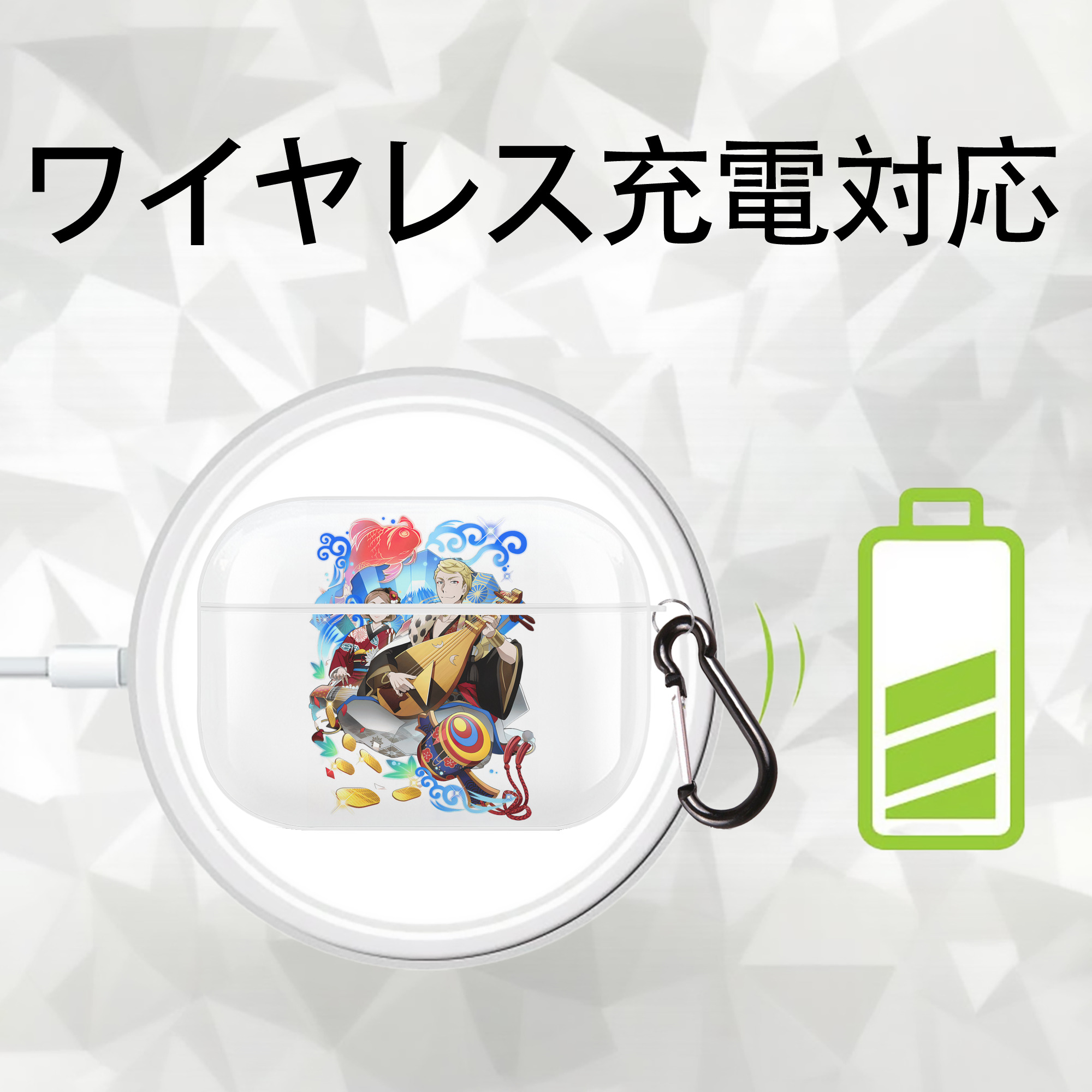 文豪ストレイドッグス Bungo Stray Dogs 【AirPods Pro用】ハードシェル保護ケース 耐衝撃・防指紋・カラビナ付き商品仕様
