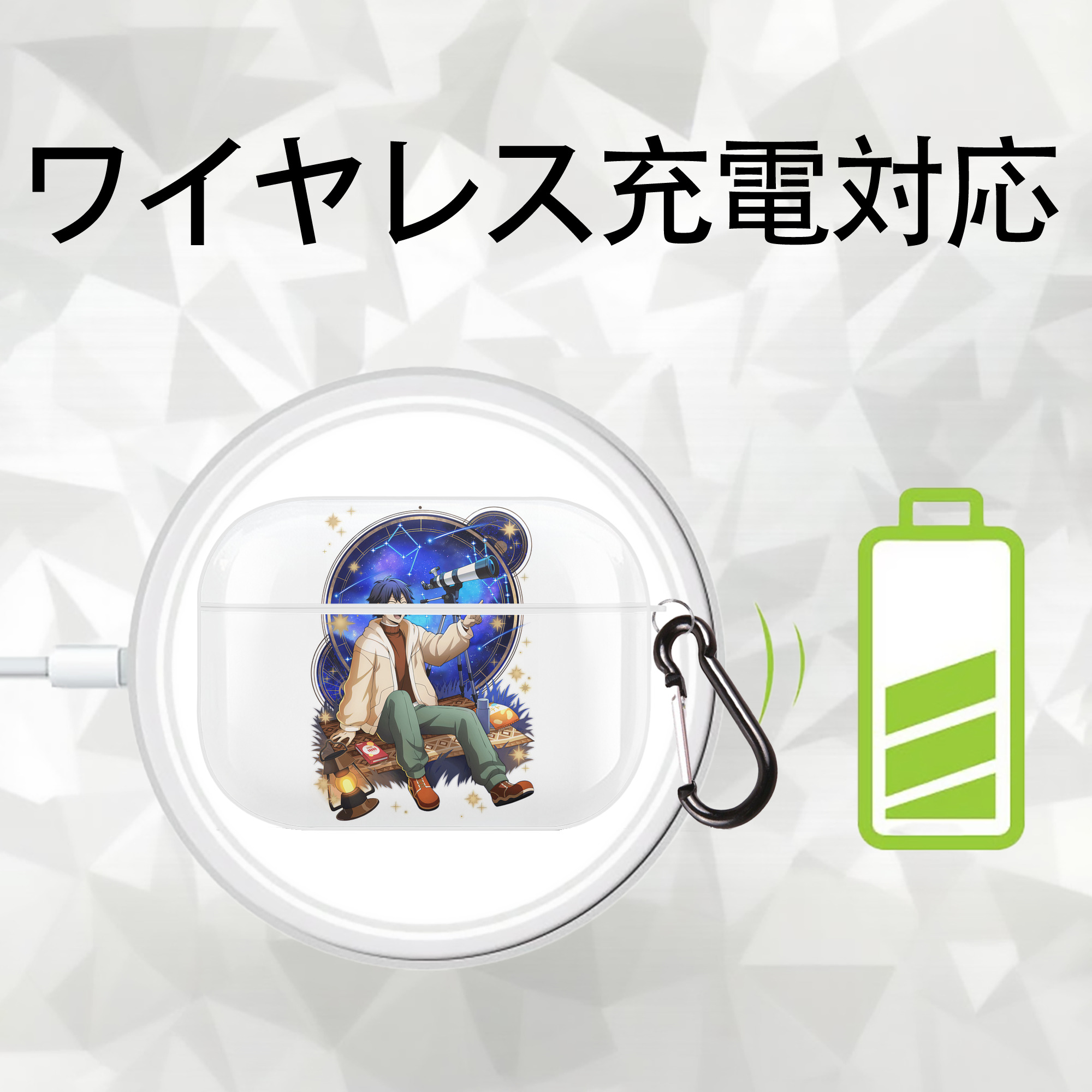文豪ストレイドッグス Bungo Stray Dogs 【AirPods Pro用】ハードシェル保護ケース 耐衝撃・防指紋・カラビナ付き商品仕様