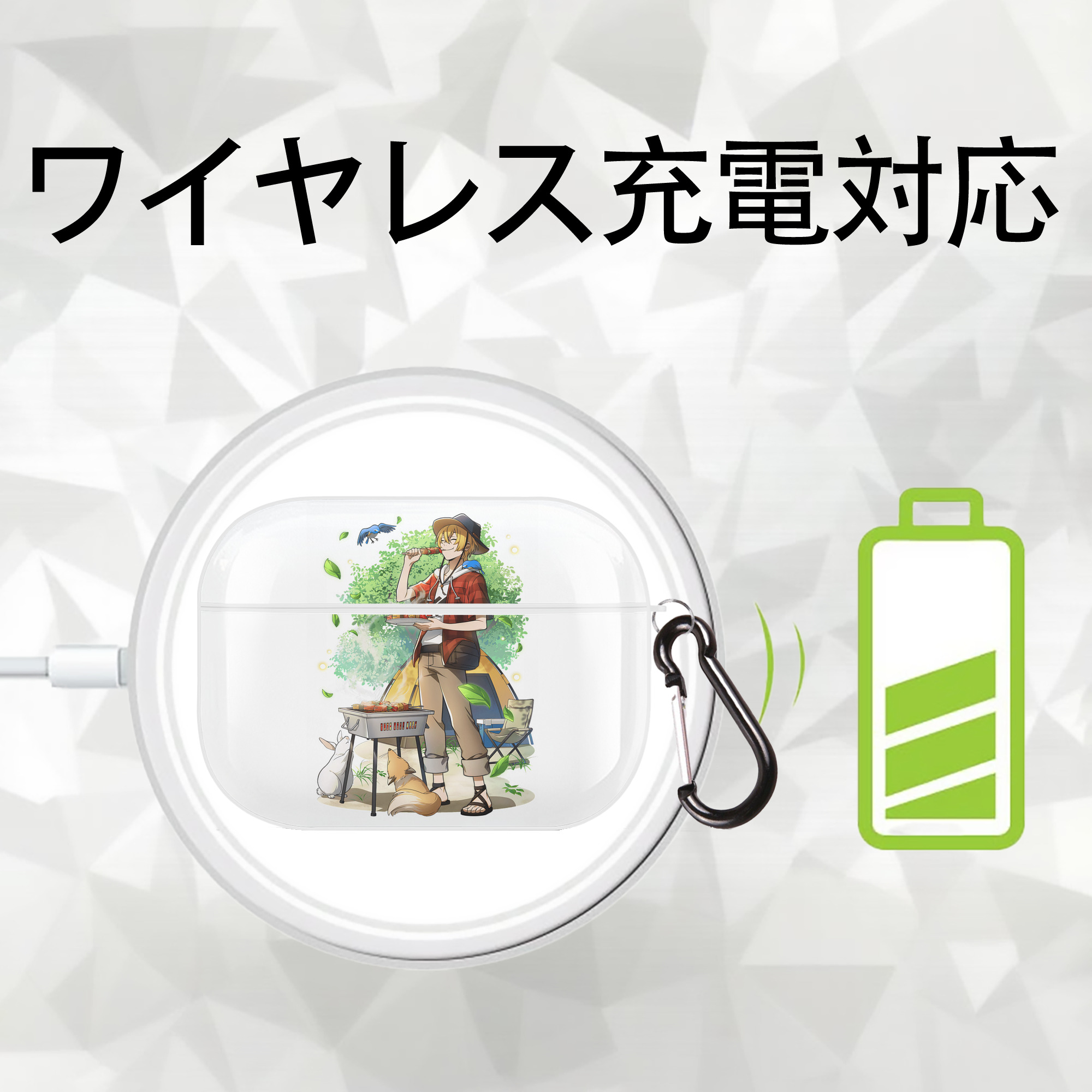 文豪ストレイドッグス Bungo Stray Dogs 【AirPods Pro用】ハードシェル保護ケース 耐衝撃・防指紋・カラビナ付き商品仕様