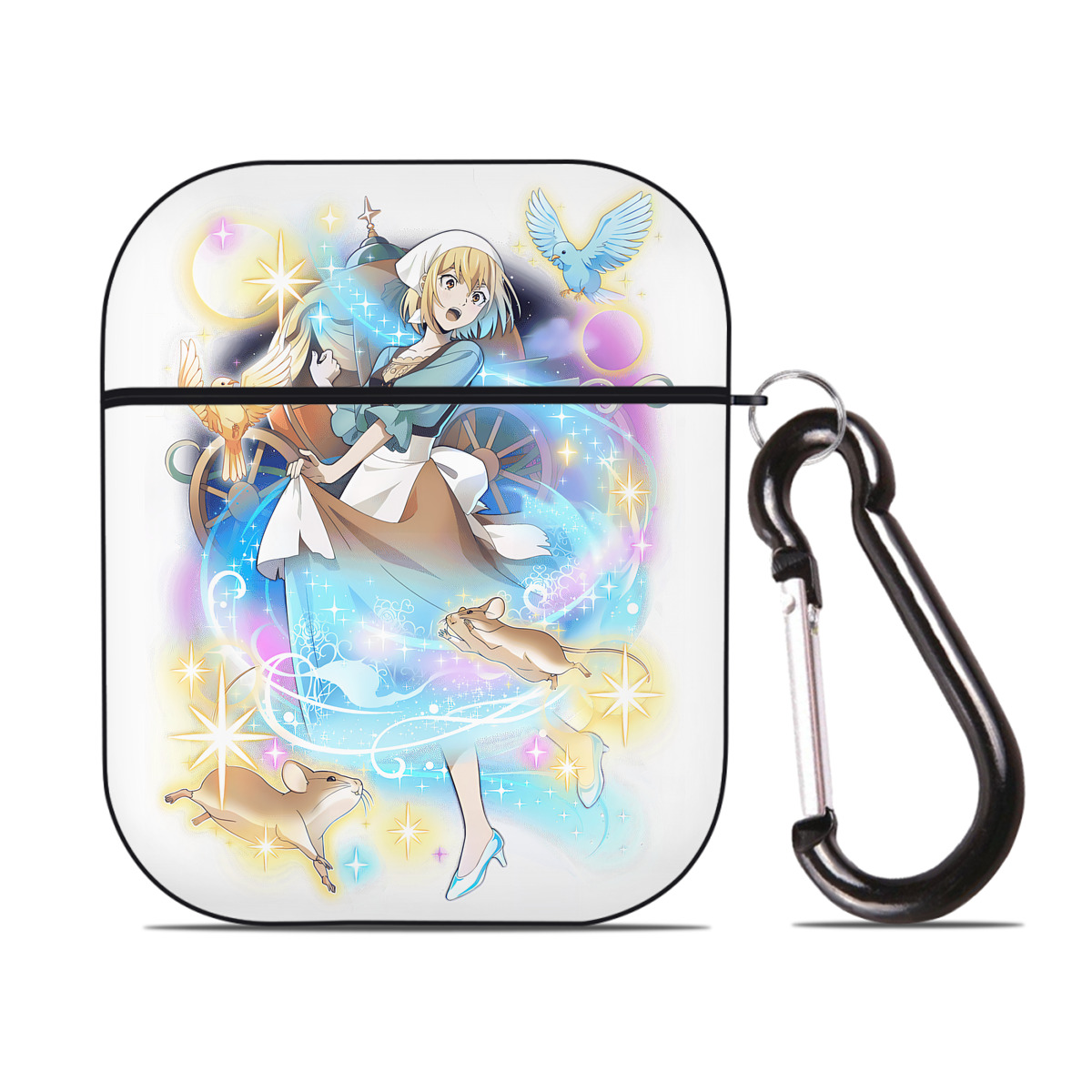（画像用） 文豪ストレイドッグス Bungo Stray Dogs AirPods 第2世代保護ケース ハードシェル ブラック 耐衝撃・防指紋・カラビナ付き