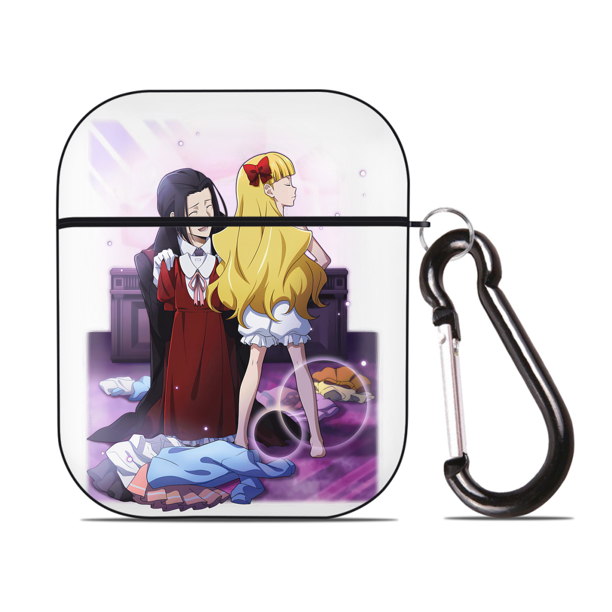 （画像用） 文豪ストレイドッグス Bungo Stray Dogs AirPods 第2世代保護ケース ハードシェル ブラック 耐衝撃・防指紋・カラビナ付き