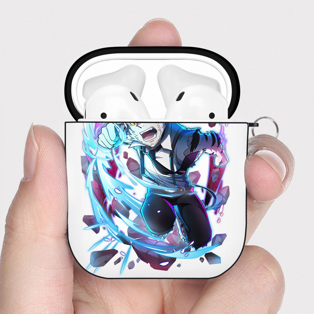 （画像用） 文豪ストレイドッグス Bungo Stray Dogs AirPods 第2世代保護ケース ハードシェル ブラック 耐衝撃・防指紋・カラビナ付き