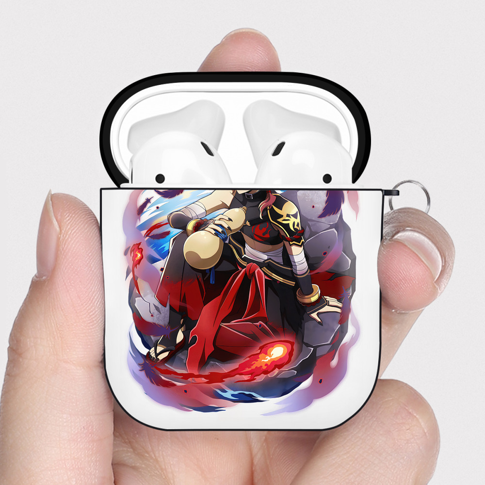 文豪ストレイドッグス Bungo Stray Dogs AirPods 第2世代保護ケース ハードシェル ブラック 耐衝撃・防指紋・カラビナ付き