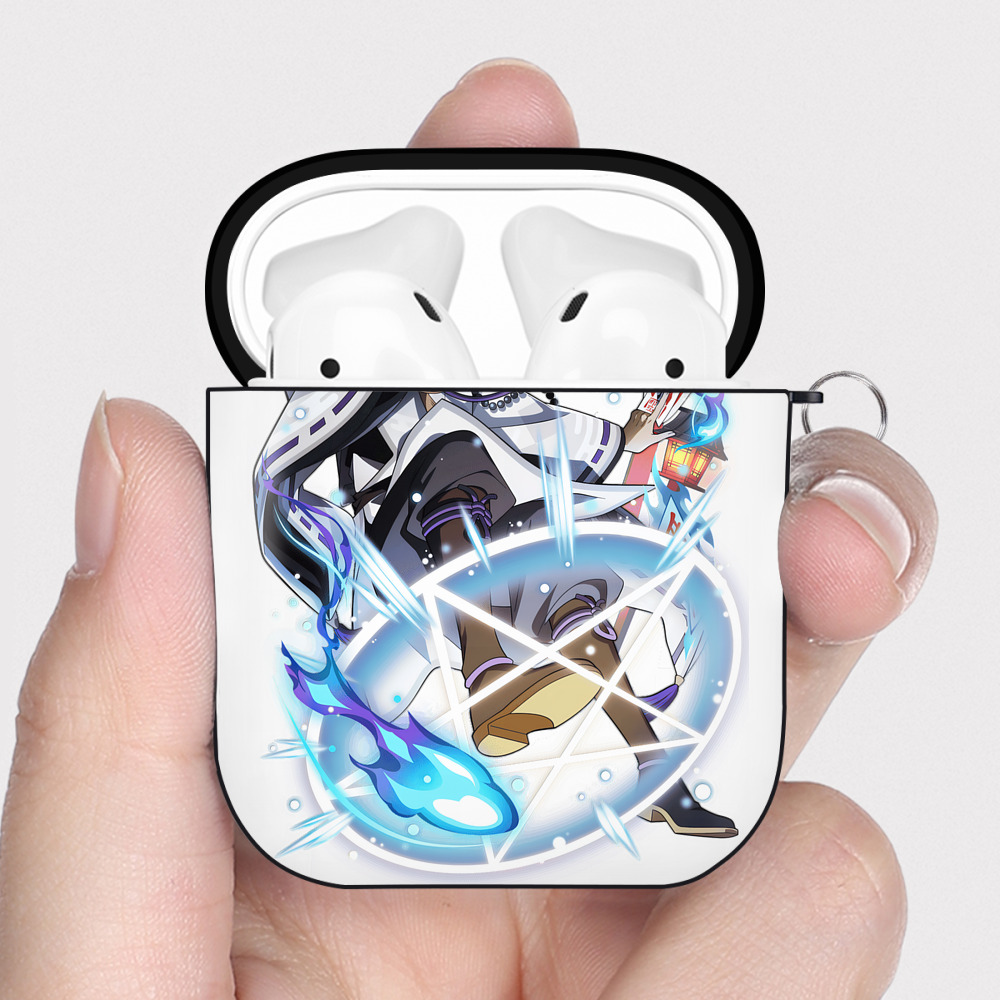 （画像用） 文豪ストレイドッグス Bungo Stray Dogs AirPods 第2世代保護ケース ハードシェル ブラック 耐衝撃・防指紋・カラビナ付き