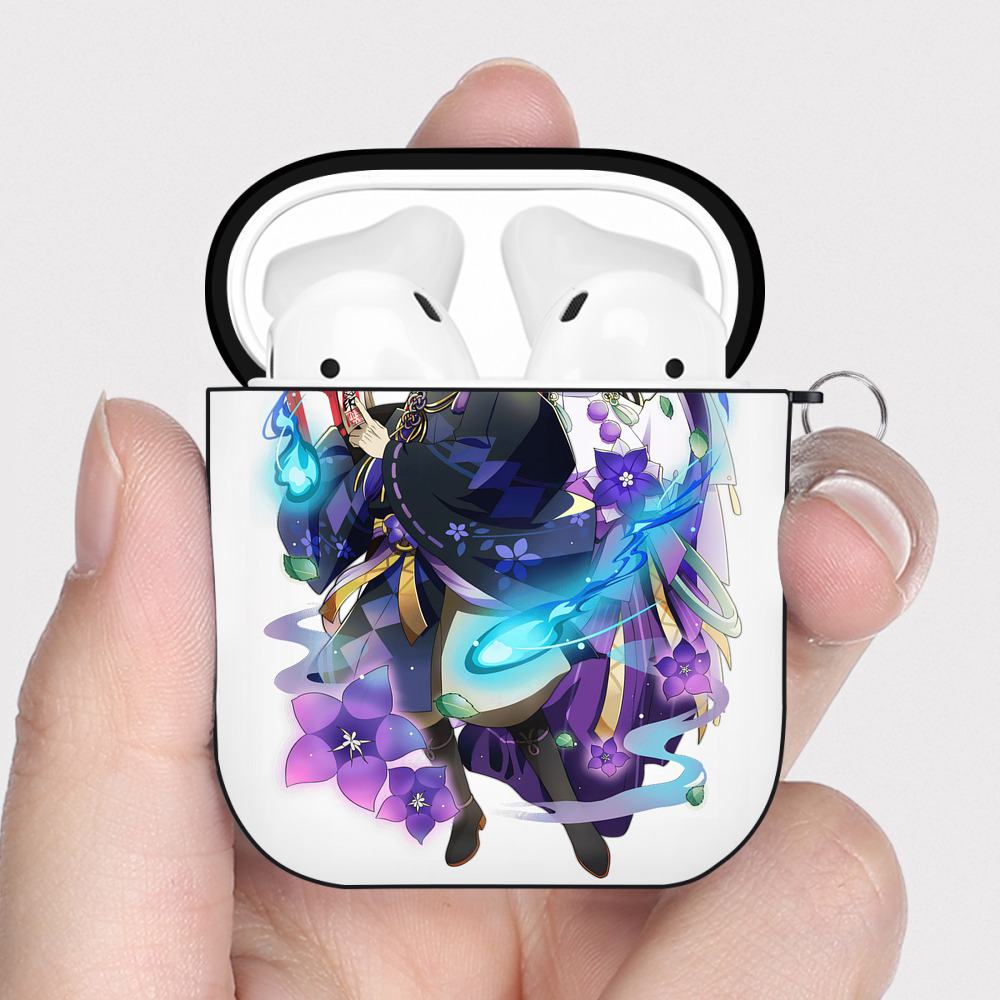 （画像用） 文豪ストレイドッグス Bungo Stray Dogs AirPods 第2世代保護ケース ハードシェル ブラック 耐衝撃・防指紋・カラビナ付き