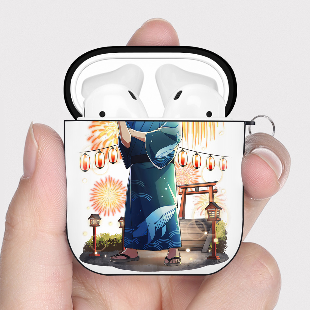 （画像用） 文豪ストレイドッグス Bungo Stray Dogs AirPods 第2世代保護ケース ハードシェル ブラック 耐衝撃・防指紋・カラビナ付き