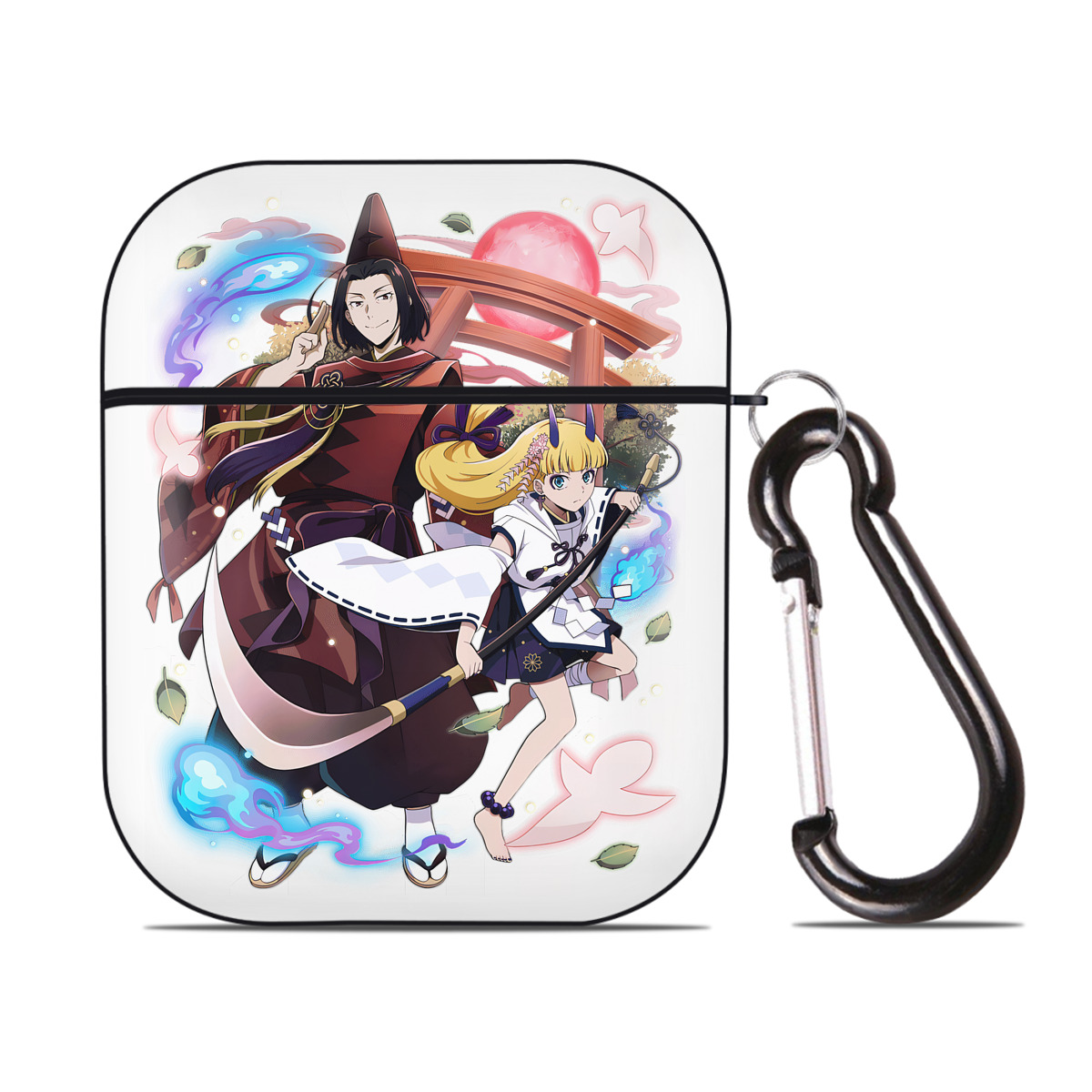 （画像用） 文豪ストレイドッグス Bungo Stray Dogs AirPods 第2世代保護ケース ハードシェル ブラック 耐衝撃・防指紋・カラビナ付き