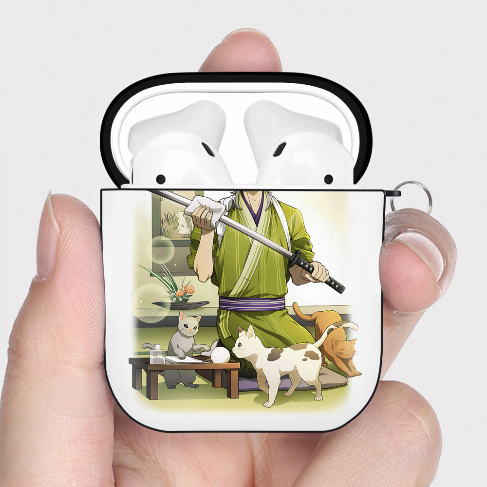 （画像用） 文豪ストレイドッグス Bungo Stray Dogs AirPods 第2世代保護ケース ハードシェル ブラック 耐衝撃・防指紋・カラビナ付き