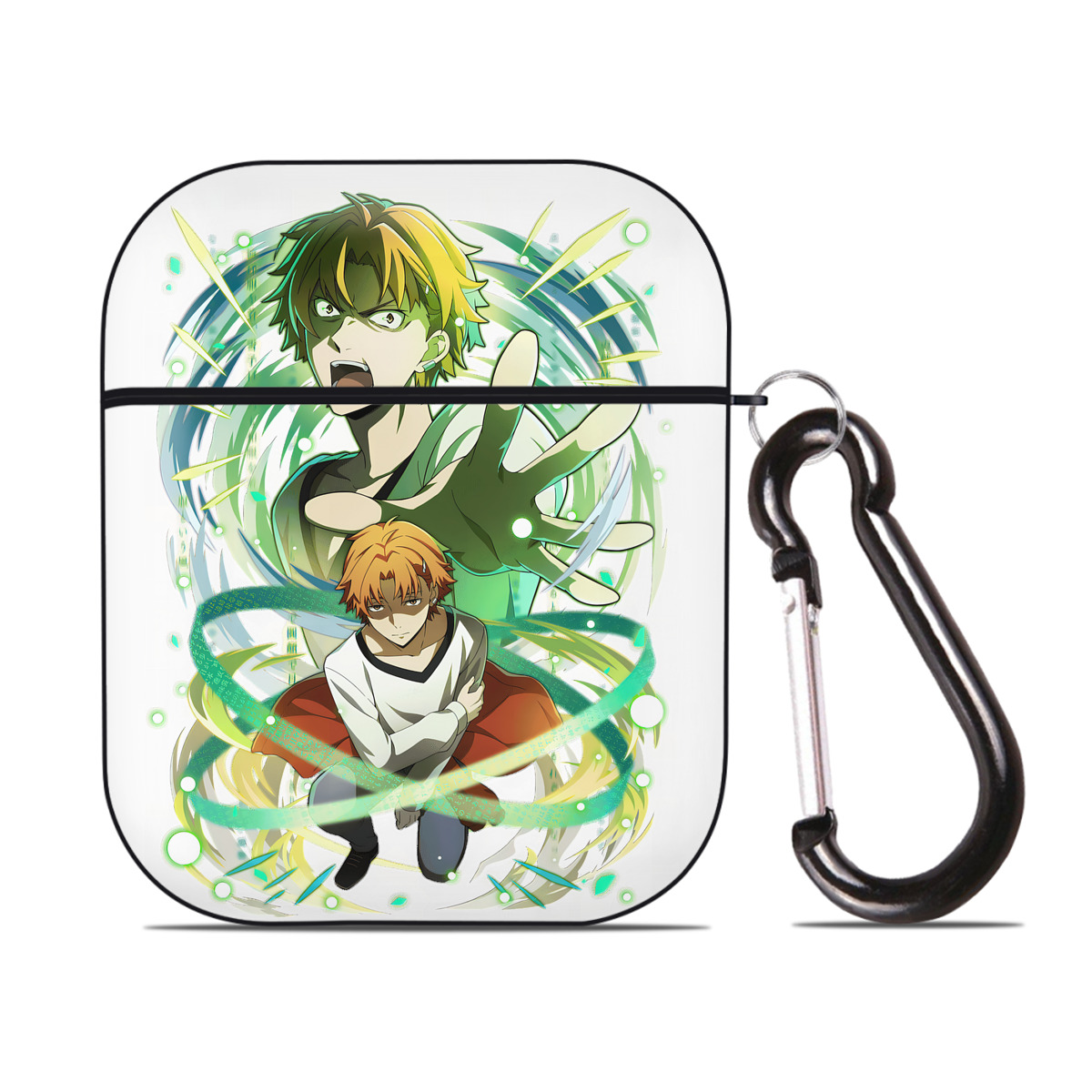 （画像用） 文豪ストレイドッグス Bungo Stray Dogs AirPods 第2世代保護ケース ハードシェル ブラック 耐衝撃・防指紋・カラビナ付き