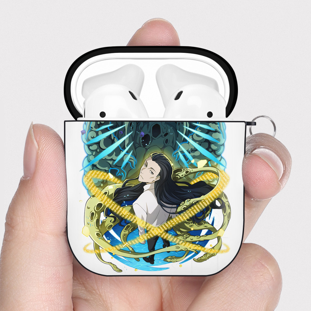 （画像用） 文豪ストレイドッグス Bungo Stray Dogs AirPods 第2世代保護ケース ハードシェル ブラック 耐衝撃・防指紋・カラビナ付き