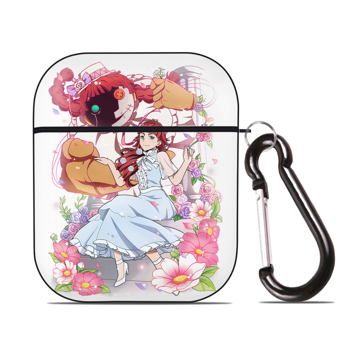 （画像用） 文豪ストレイドッグス Bungo Stray Dogs AirPods 第2世代保護ケース ハードシェル ブラック 耐衝撃・防指紋・カラビナ付き