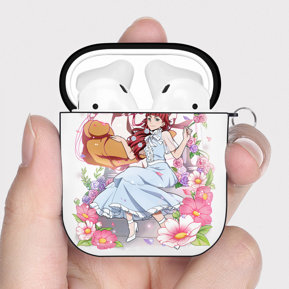 （画像用） 文豪ストレイドッグス Bungo Stray Dogs AirPods 第2世代保護ケース ハードシェル ブラック 耐衝撃・防指紋・カラビナ付き