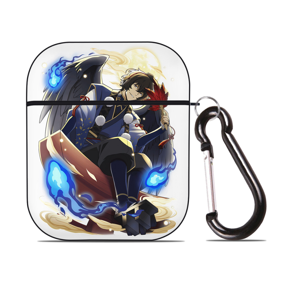 （画像用） 文豪ストレイドッグス Bungo Stray Dogs AirPods 第2世代保護ケース ハードシェル ブラック 耐衝撃・防指紋・カラビナ付き