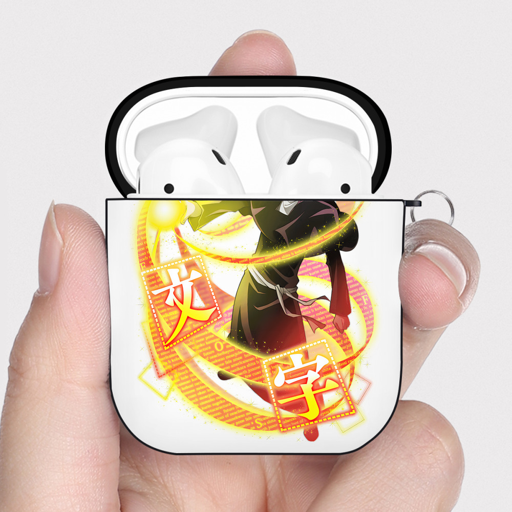 （画像用） 文豪ストレイドッグス Bungo Stray Dogs AirPods 第2世代保護ケース ハードシェル ブラック 耐衝撃・防指紋・カラビナ付き