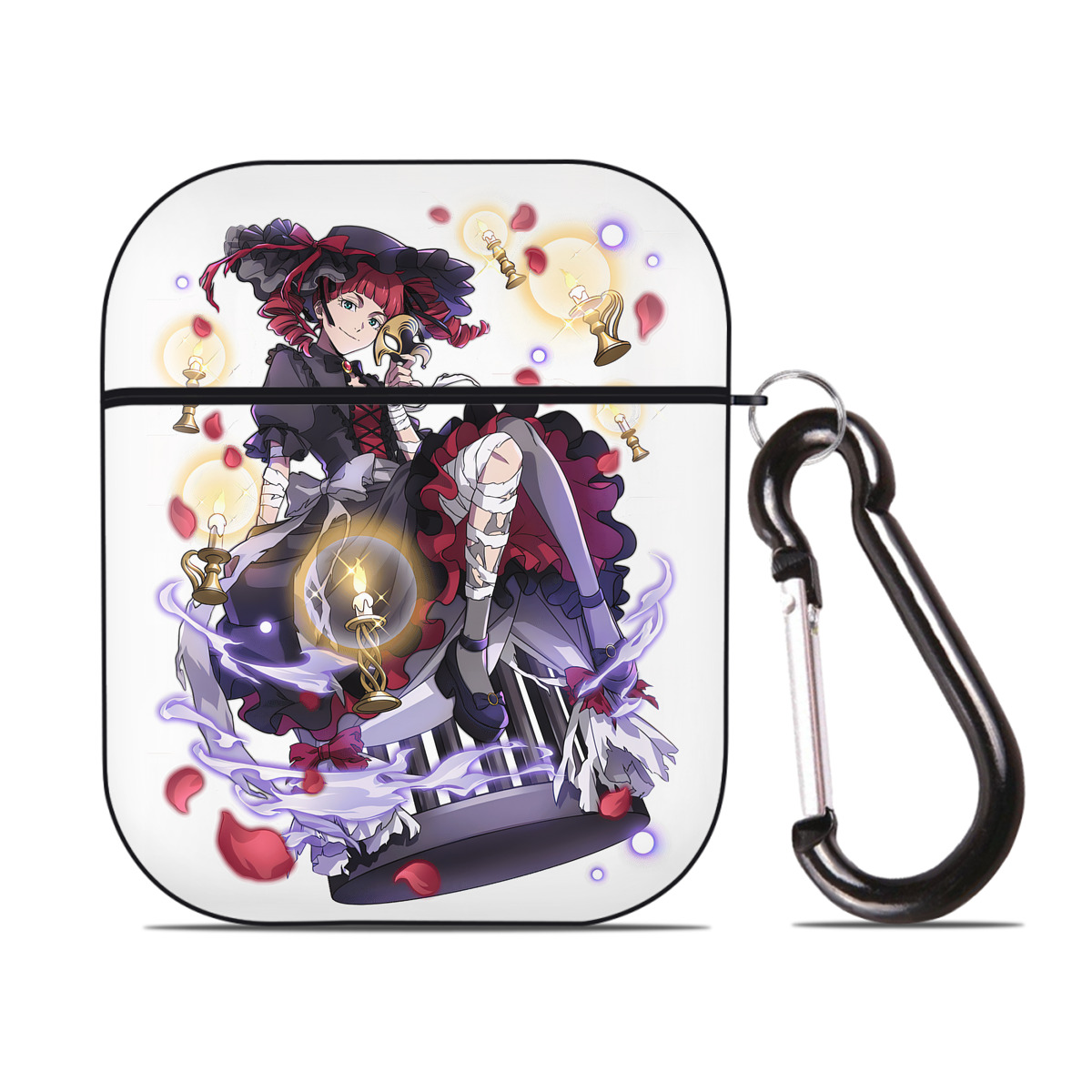 （画像用） 文豪ストレイドッグス Bungo Stray Dogs AirPods 第2世代保護ケース ハードシェル ブラック 耐衝撃・防指紋・カラビナ付き