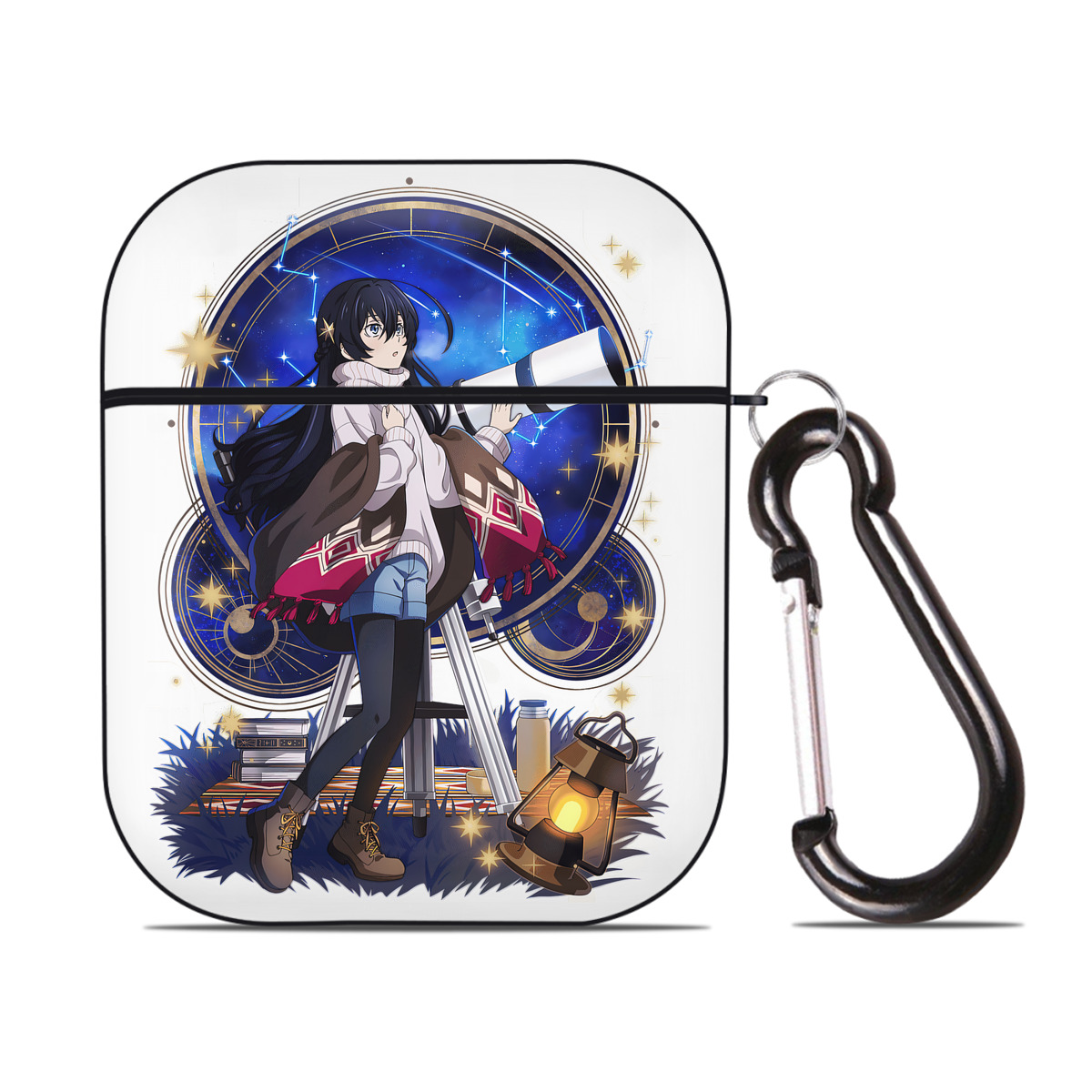 （画像用） 文豪ストレイドッグス Bungo Stray Dogs AirPods 第2世代保護ケース ハードシェル ブラック 耐衝撃・防指紋・カラビナ付き