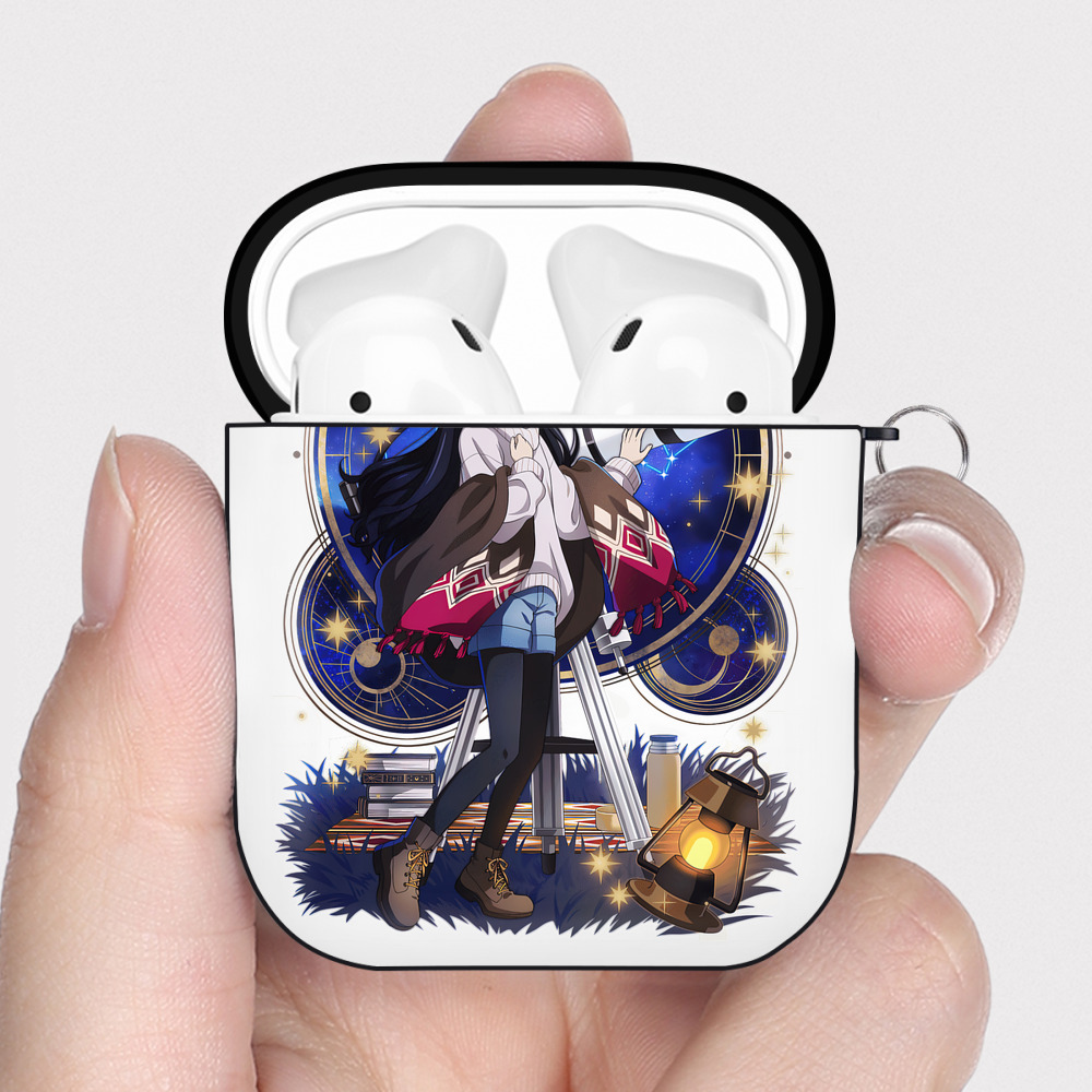 （画像用） 文豪ストレイドッグス Bungo Stray Dogs AirPods 第2世代保護ケース ハードシェル ブラック 耐衝撃・防指紋・カラビナ付き