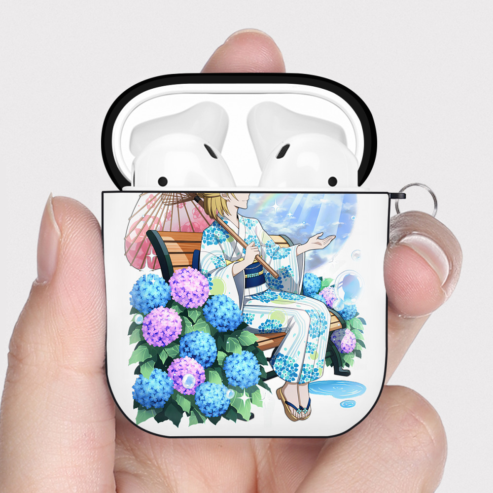 （画像用） 文豪ストレイドッグス Bungo Stray Dogs AirPods 第2世代保護ケース ハードシェル ブラック 耐衝撃・防指紋・カラビナ付き