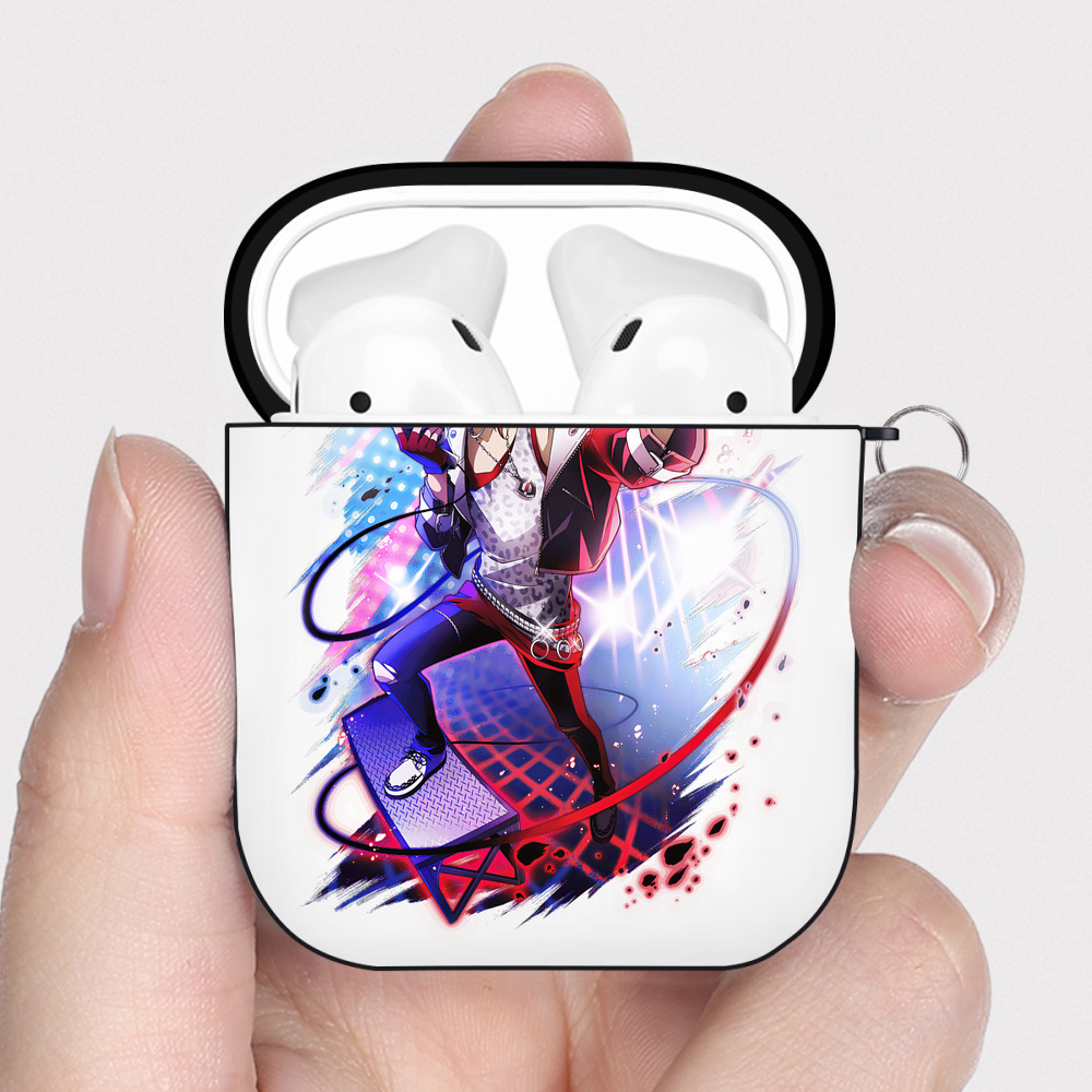 （画像用） 文豪ストレイドッグス Bungo Stray Dogs AirPods 第2世代保護ケース ハードシェル ブラック 耐衝撃・防指紋・カラビナ付き