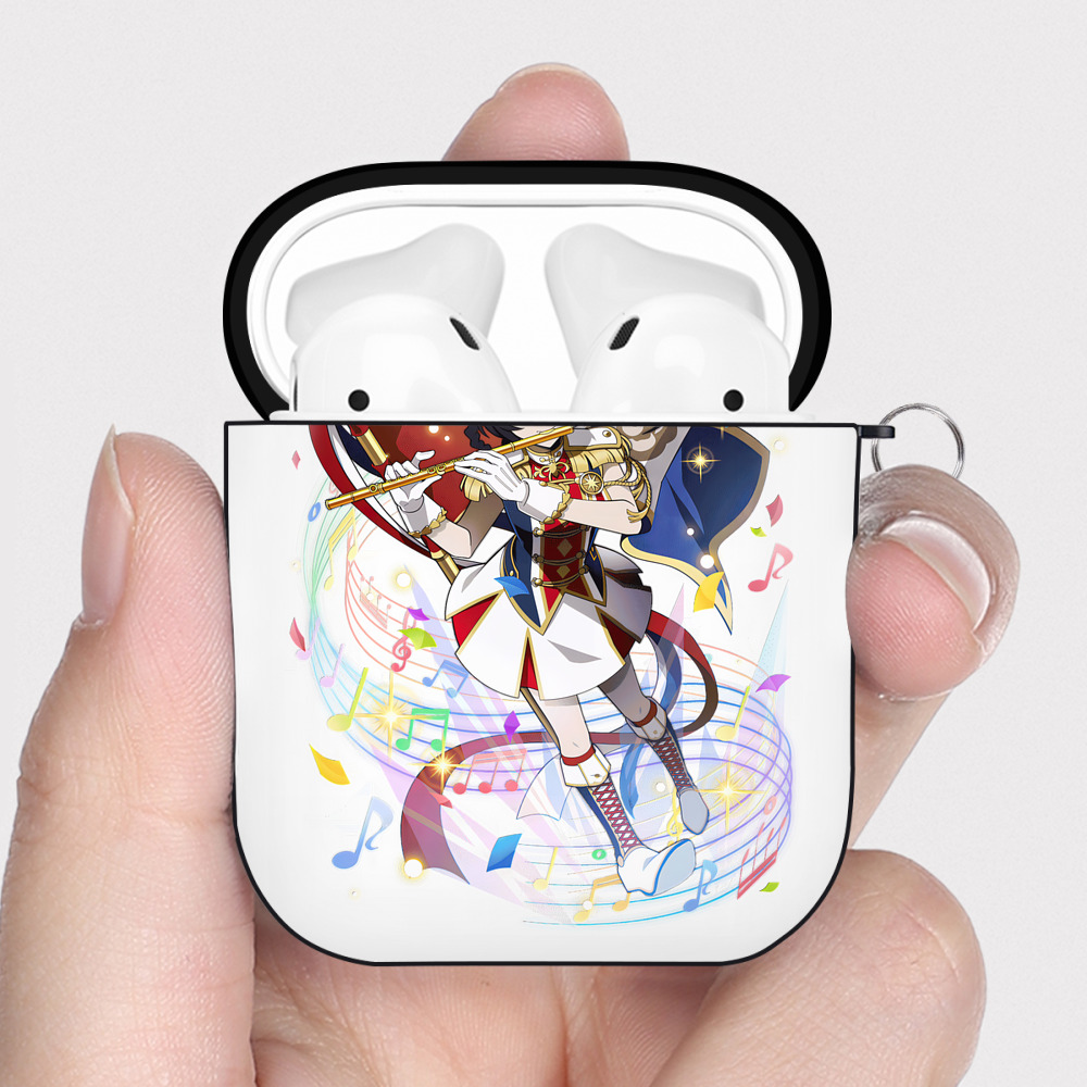 （画像用） 文豪ストレイドッグス Bungo Stray Dogs AirPods 第2世代保護ケース ハードシェル ブラック 耐衝撃・防指紋・カラビナ付き