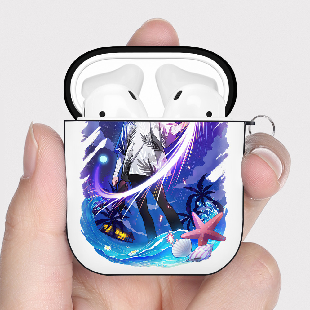 （画像用） 文豪ストレイドッグス Bungo Stray Dogs AirPods 第2世代保護ケース ハードシェル ブラック 耐衝撃・防指紋・カラビナ付き