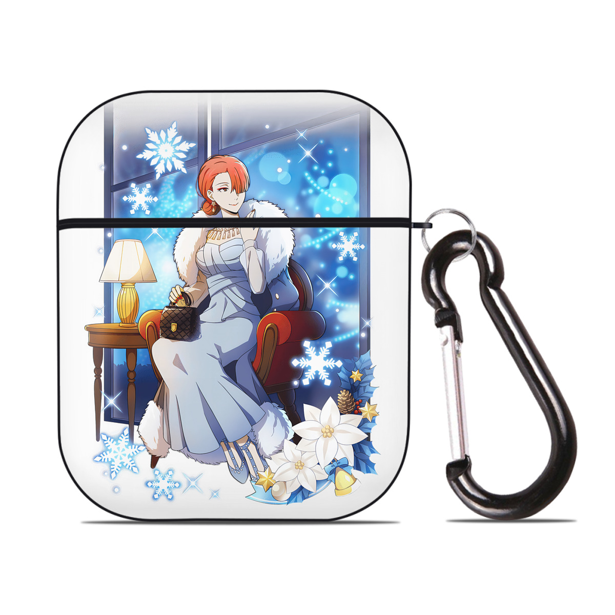 （画像用） 文豪ストレイドッグス Bungo Stray Dogs AirPods 第2世代保護ケース ハードシェル ブラック 耐衝撃・防指紋・カラビナ付き
