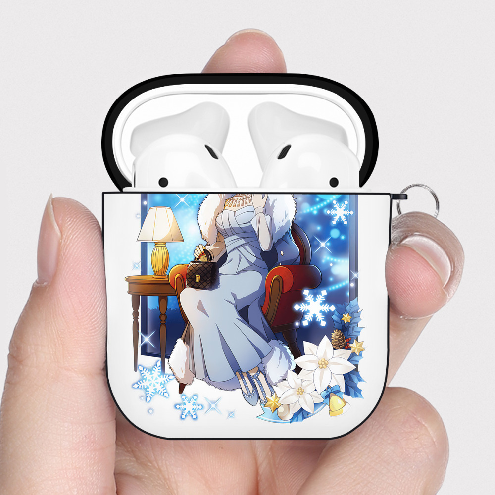 （画像用） 文豪ストレイドッグス Bungo Stray Dogs AirPods 第2世代保護ケース ハードシェル ブラック 耐衝撃・防指紋・カラビナ付き