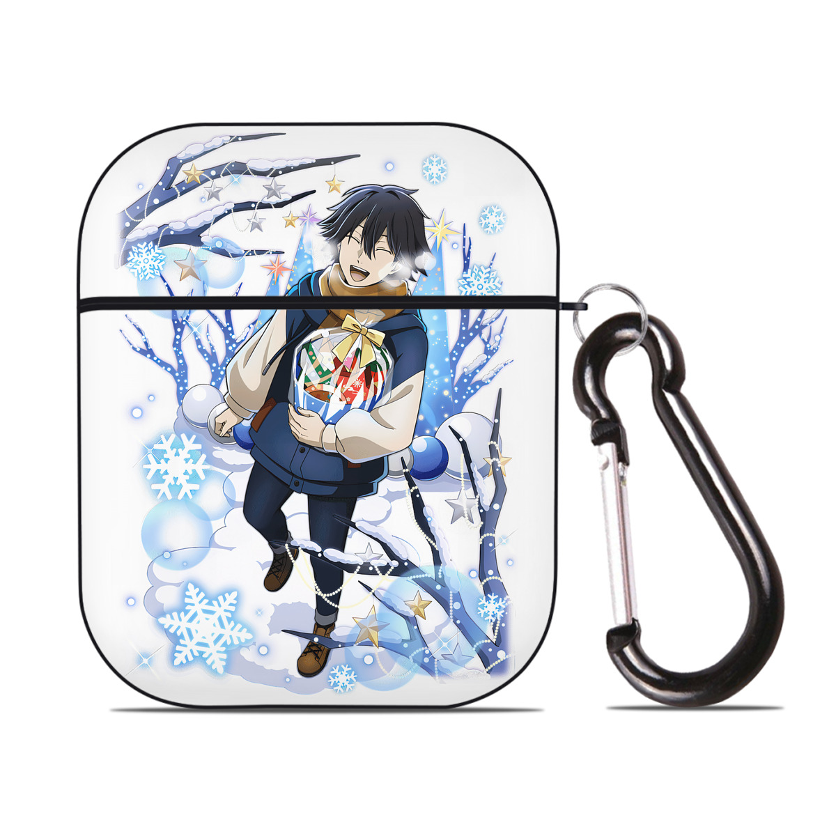 （画像用） 文豪ストレイドッグス Bungo Stray Dogs AirPods 第2世代保護ケース ハードシェル ブラック 耐衝撃・防指紋・カラビナ付き